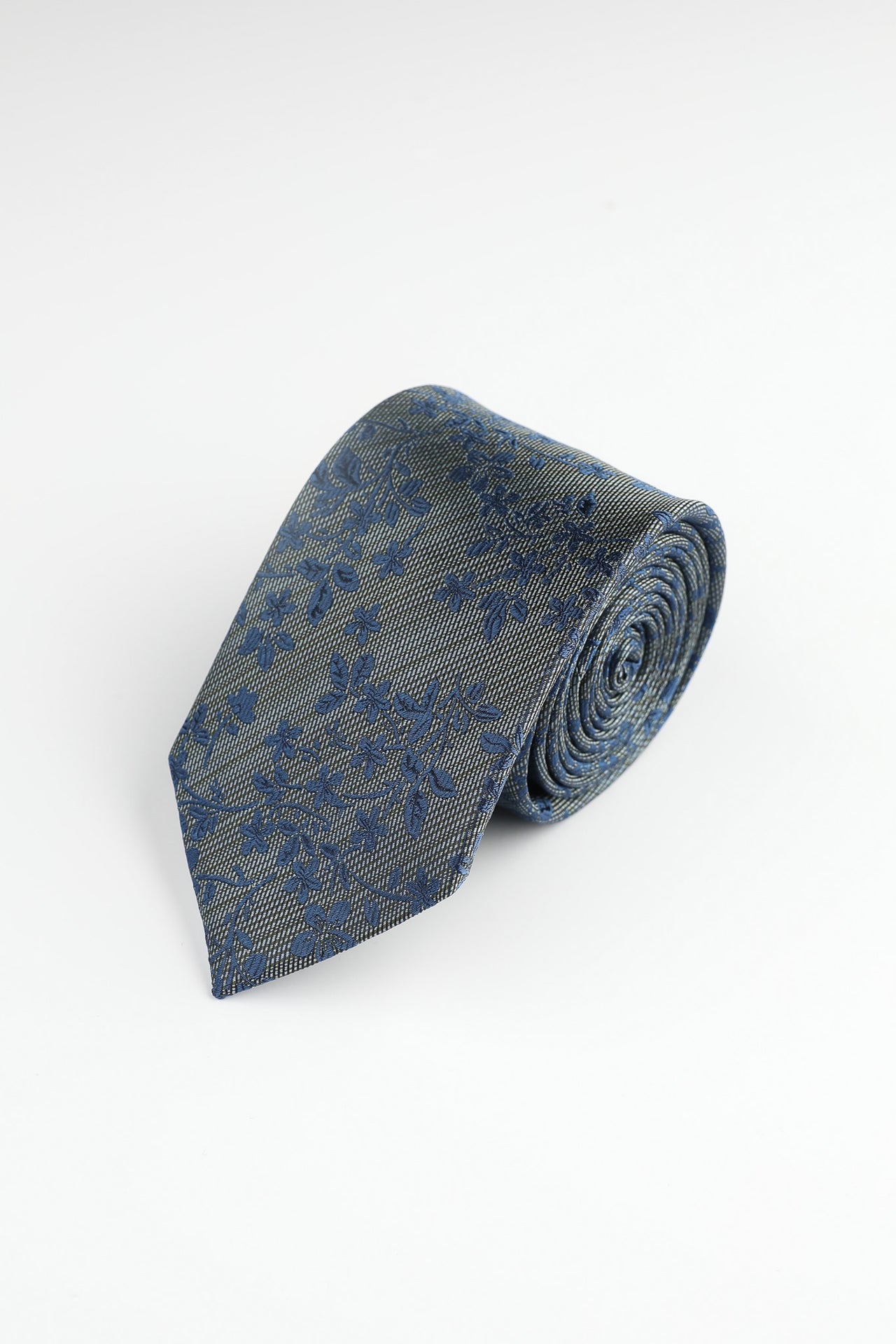 Green Blue Modern Floral Tie