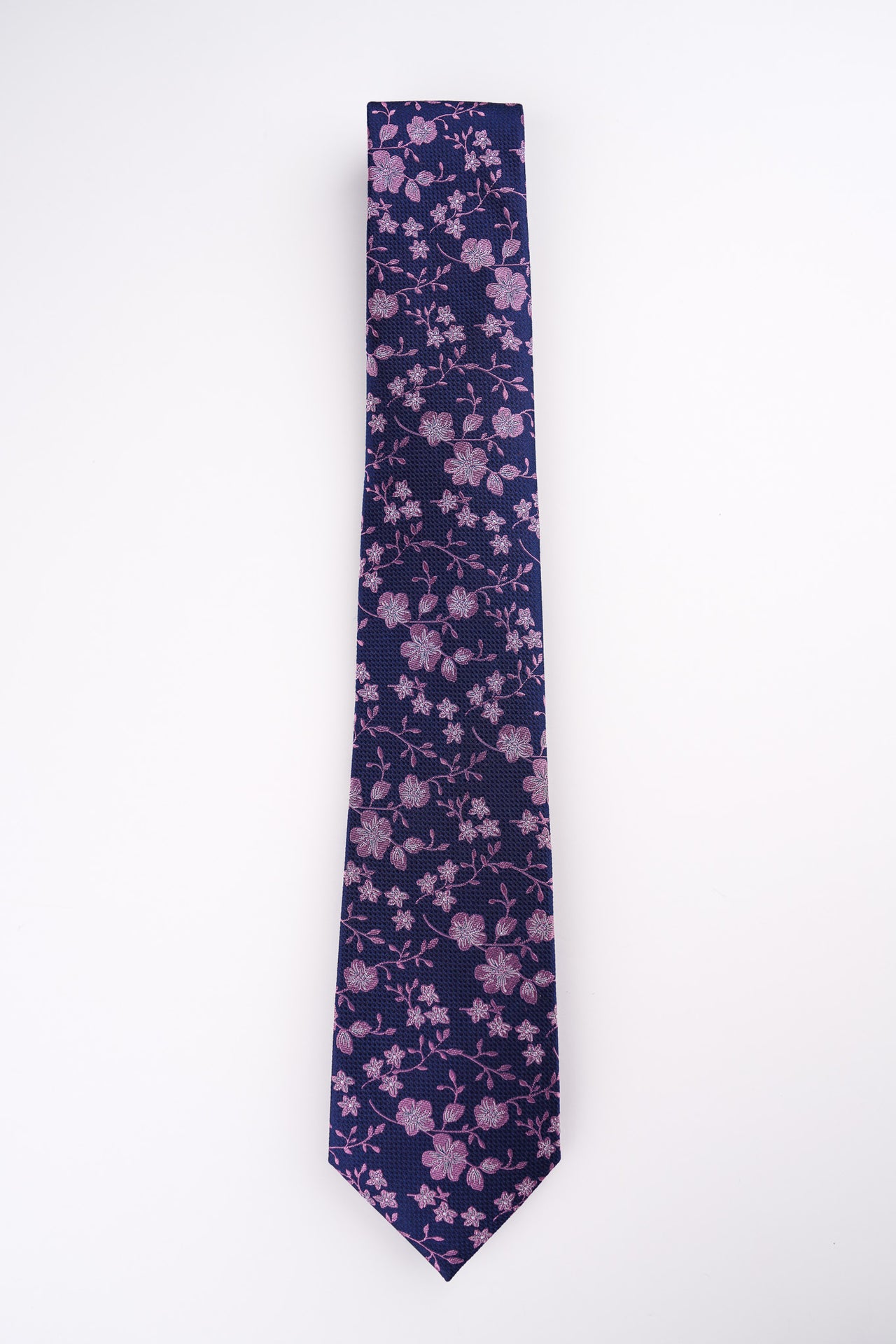 Pink Patterned Floral Tie