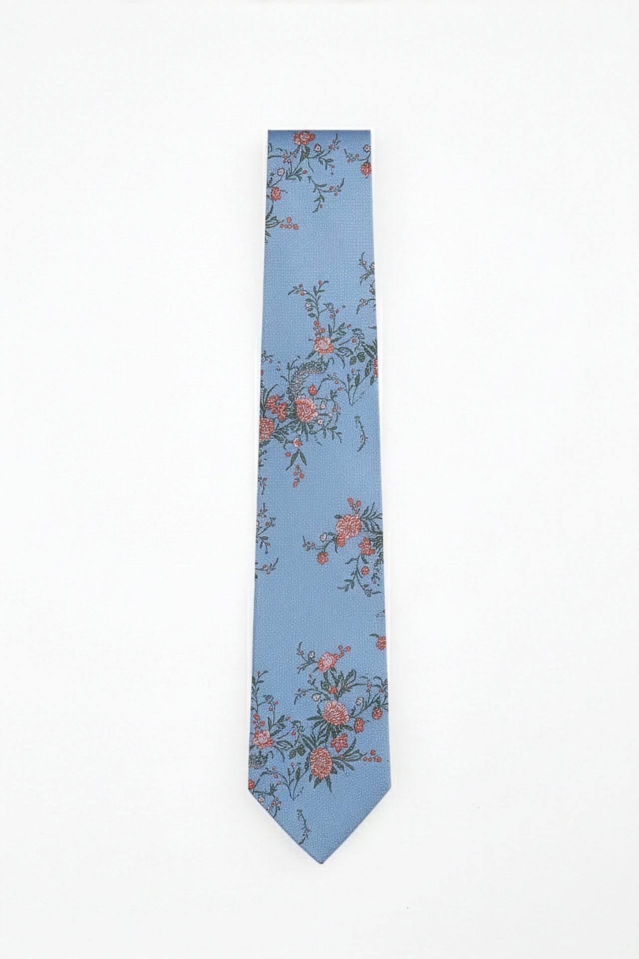Blue Twisted Floral Tie