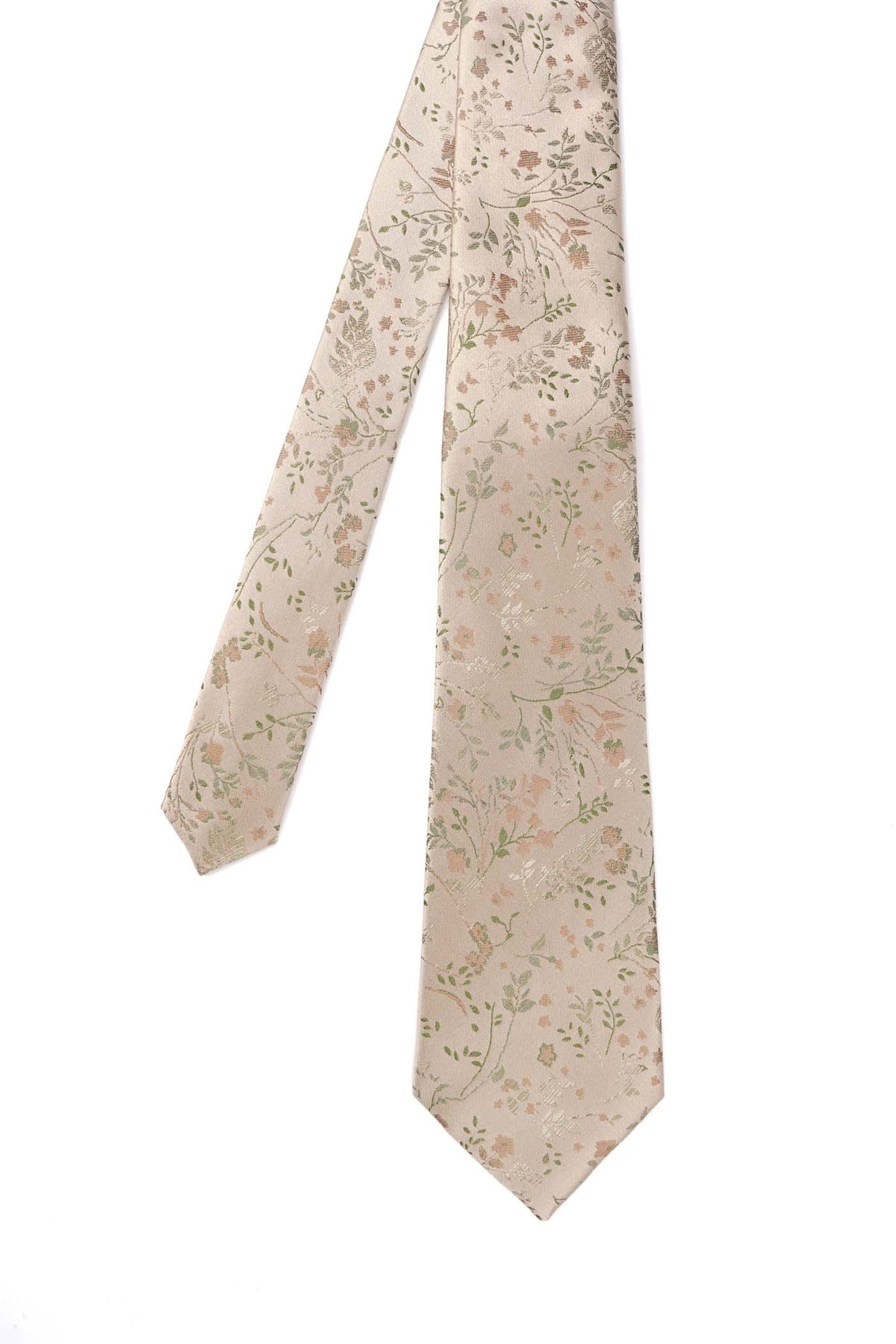 Champagne Intricate Floral Silk Tie