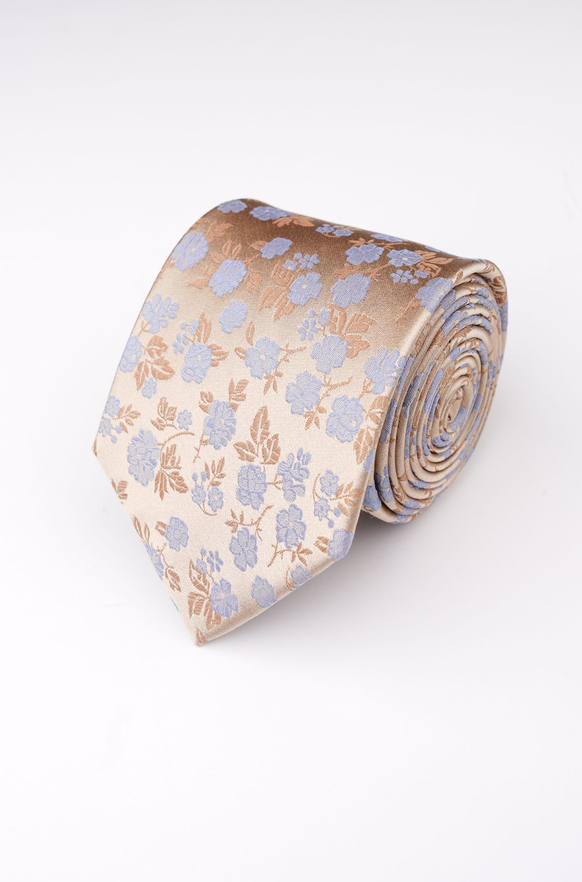 Light Brown Floral Silk tie