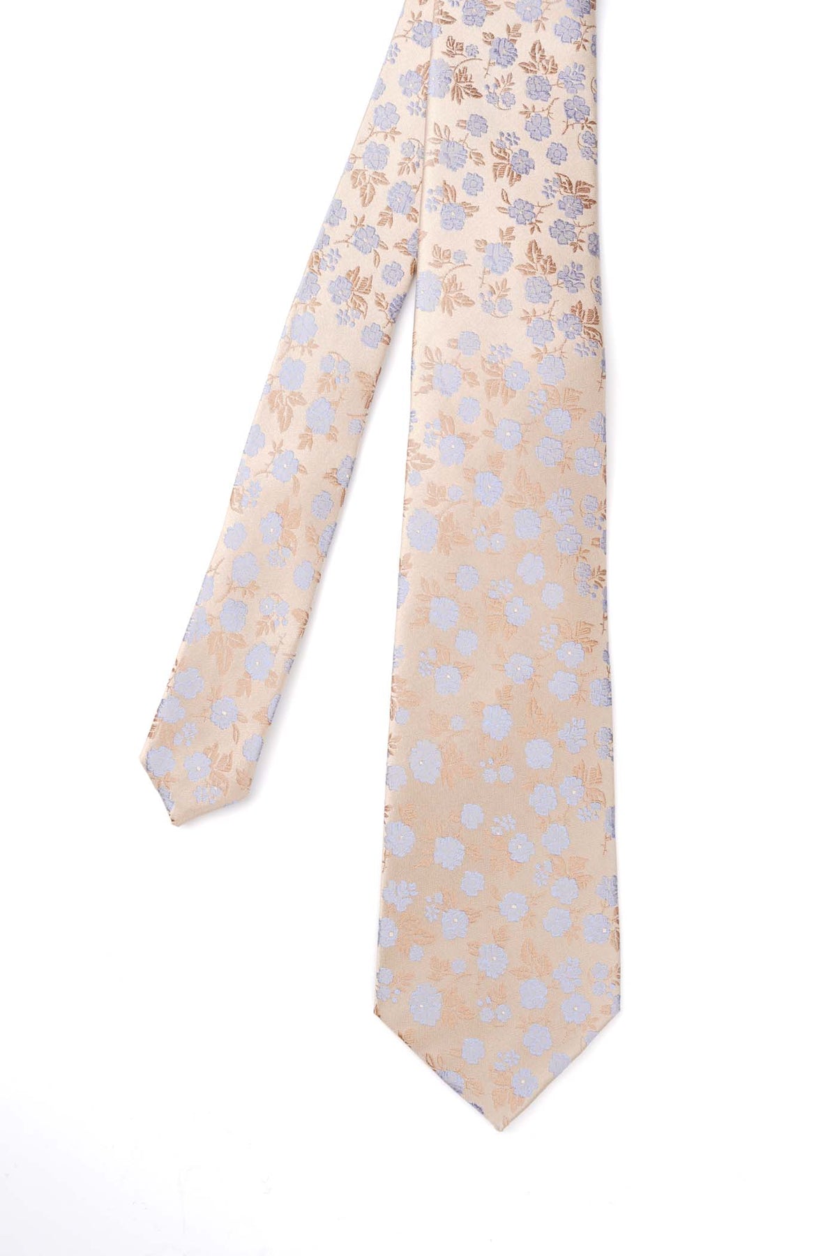 Light Brown Floral Silk tie