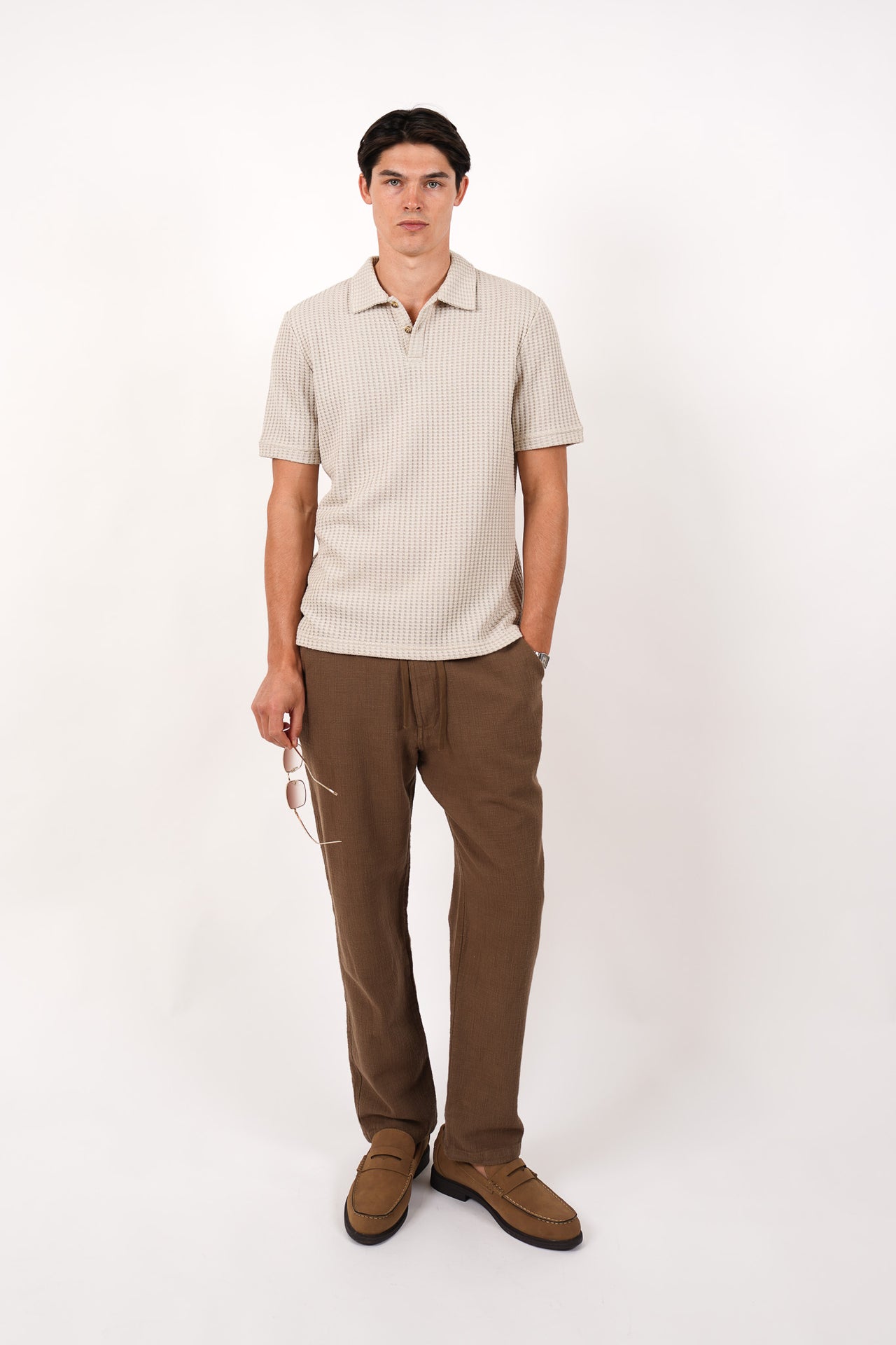 Cotton Elasticated Waist Relaxed Fit Pant Olive