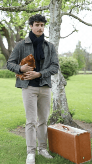 Black Herringbone Zip Jacket