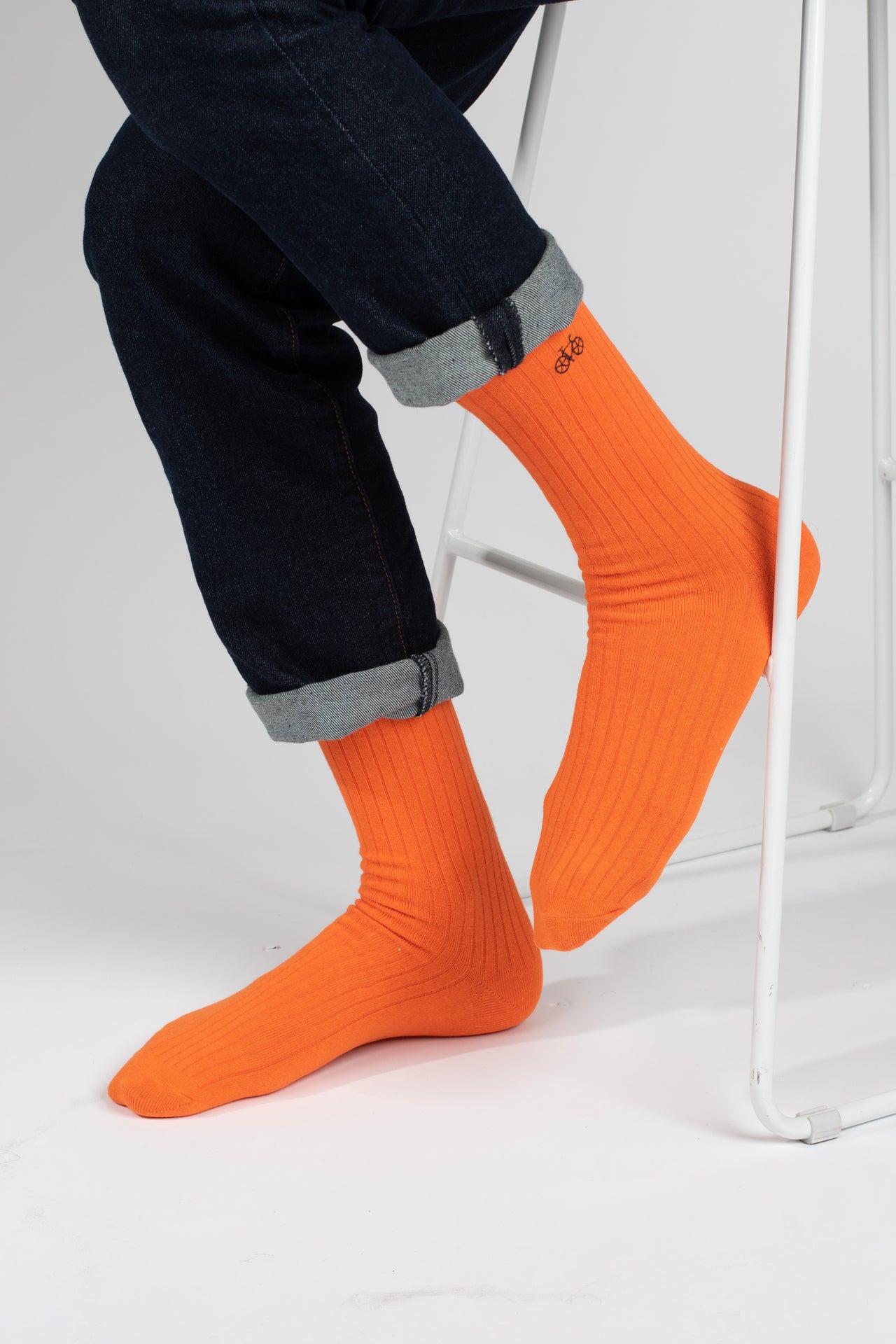 Orange Rib Socks