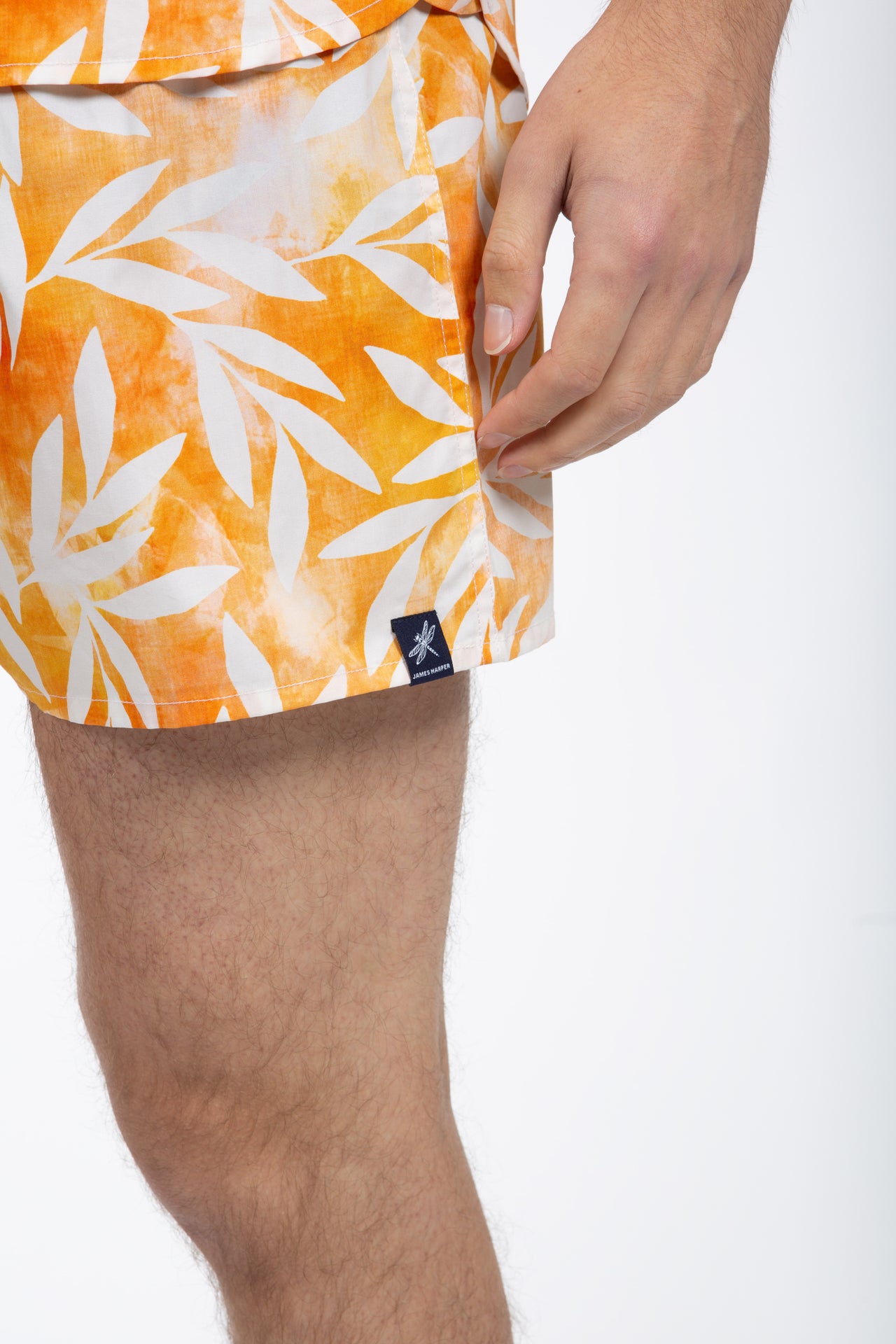 Orange Leaf Poplin Boxer Short With Gift Bag