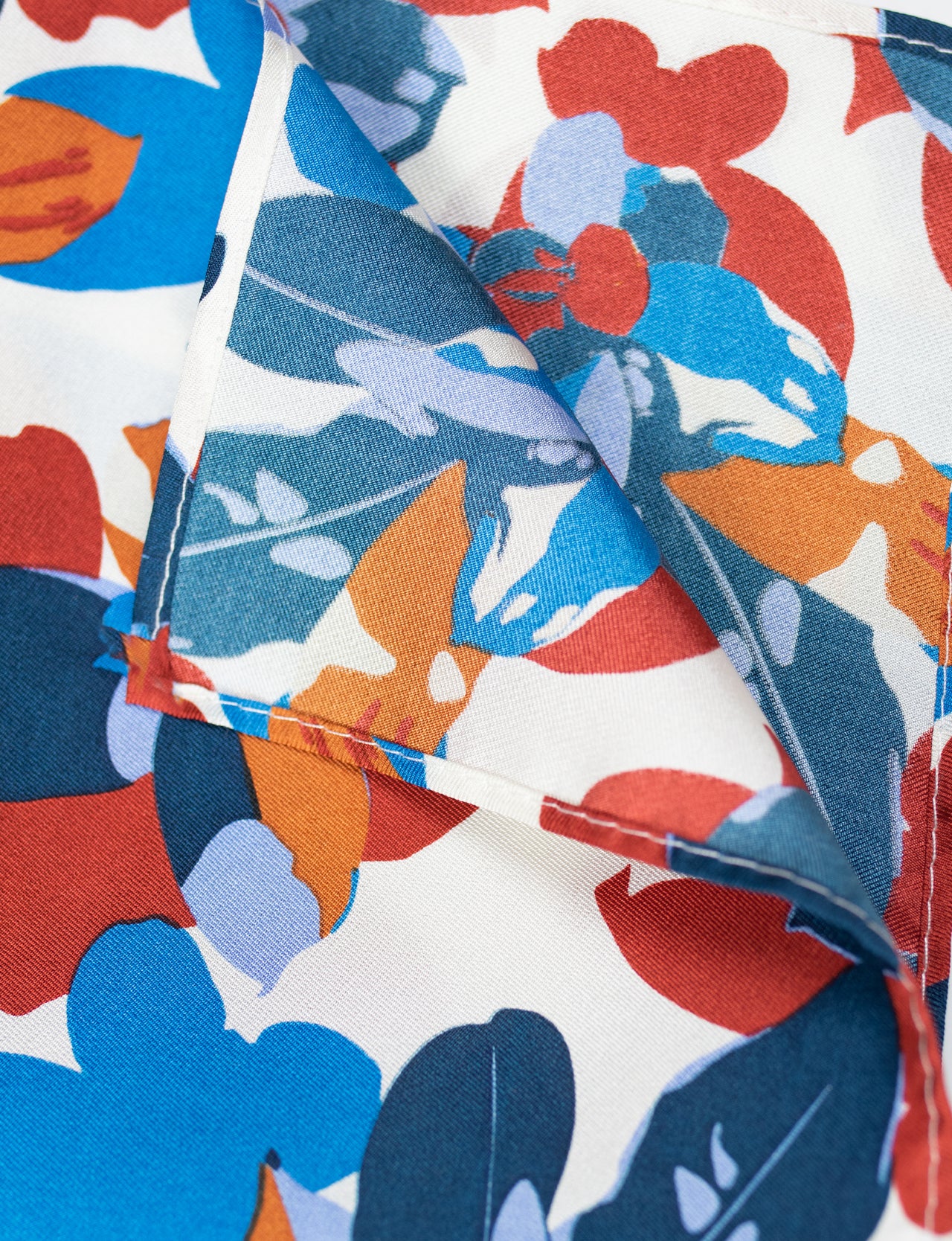 Red Floral Print Pocket Square