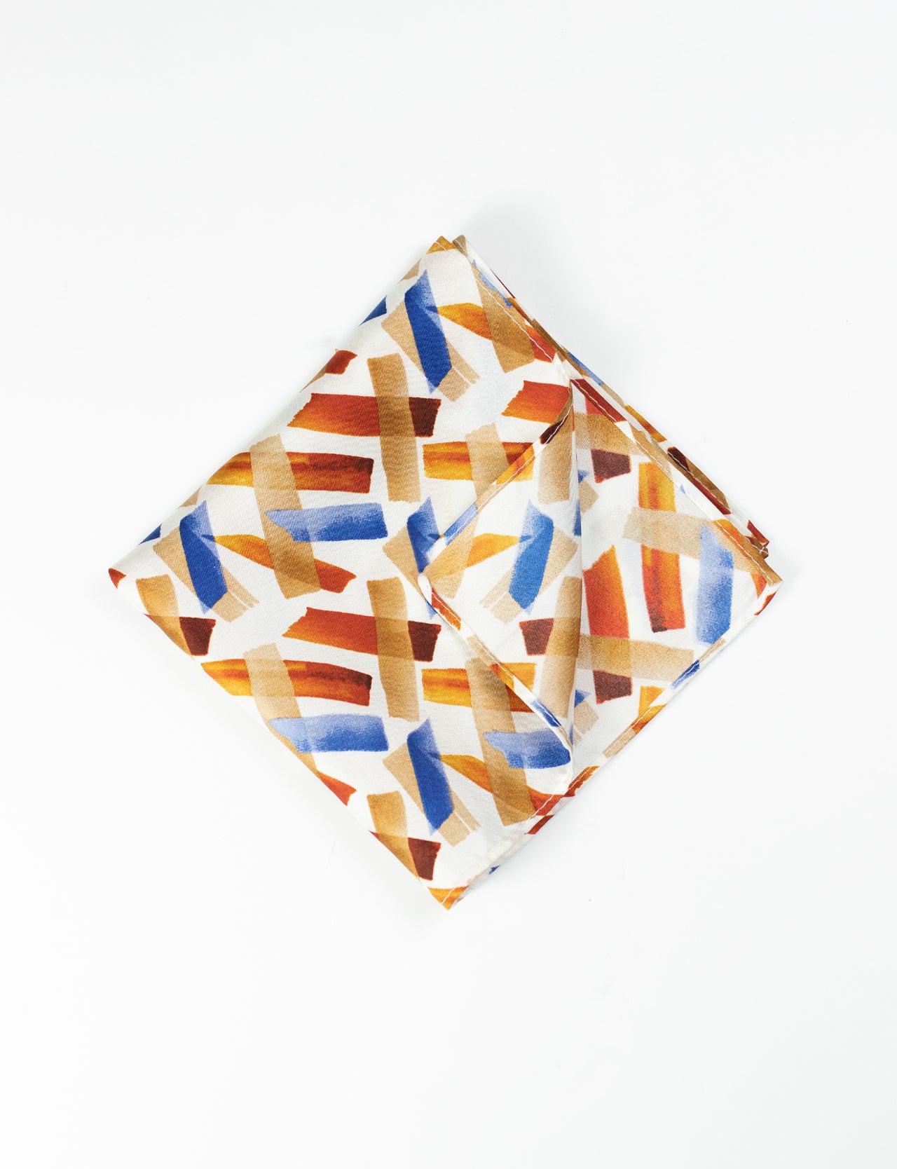 Orange Brush Stroke Print Pocket Square