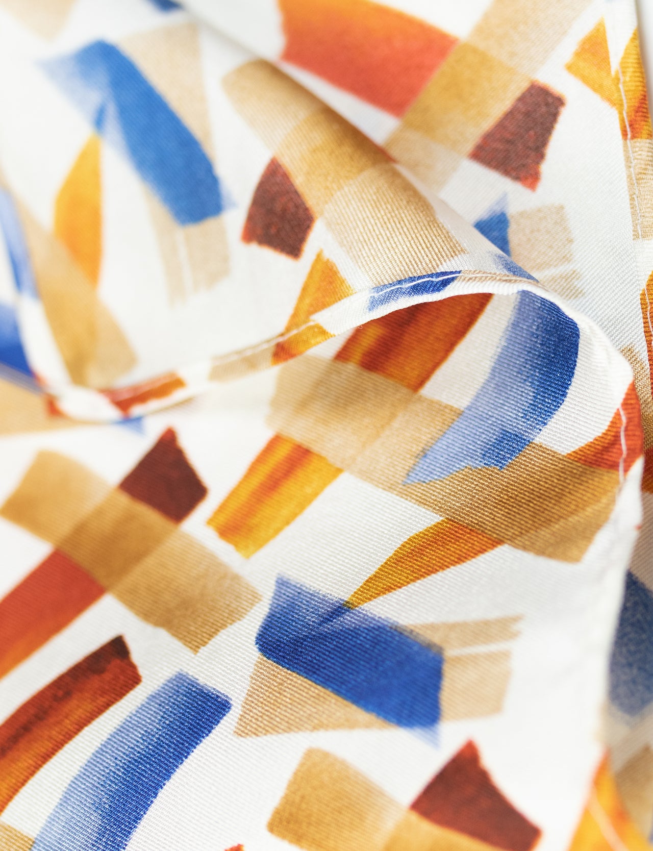 Orange Brush Stroke Print Pocket Square