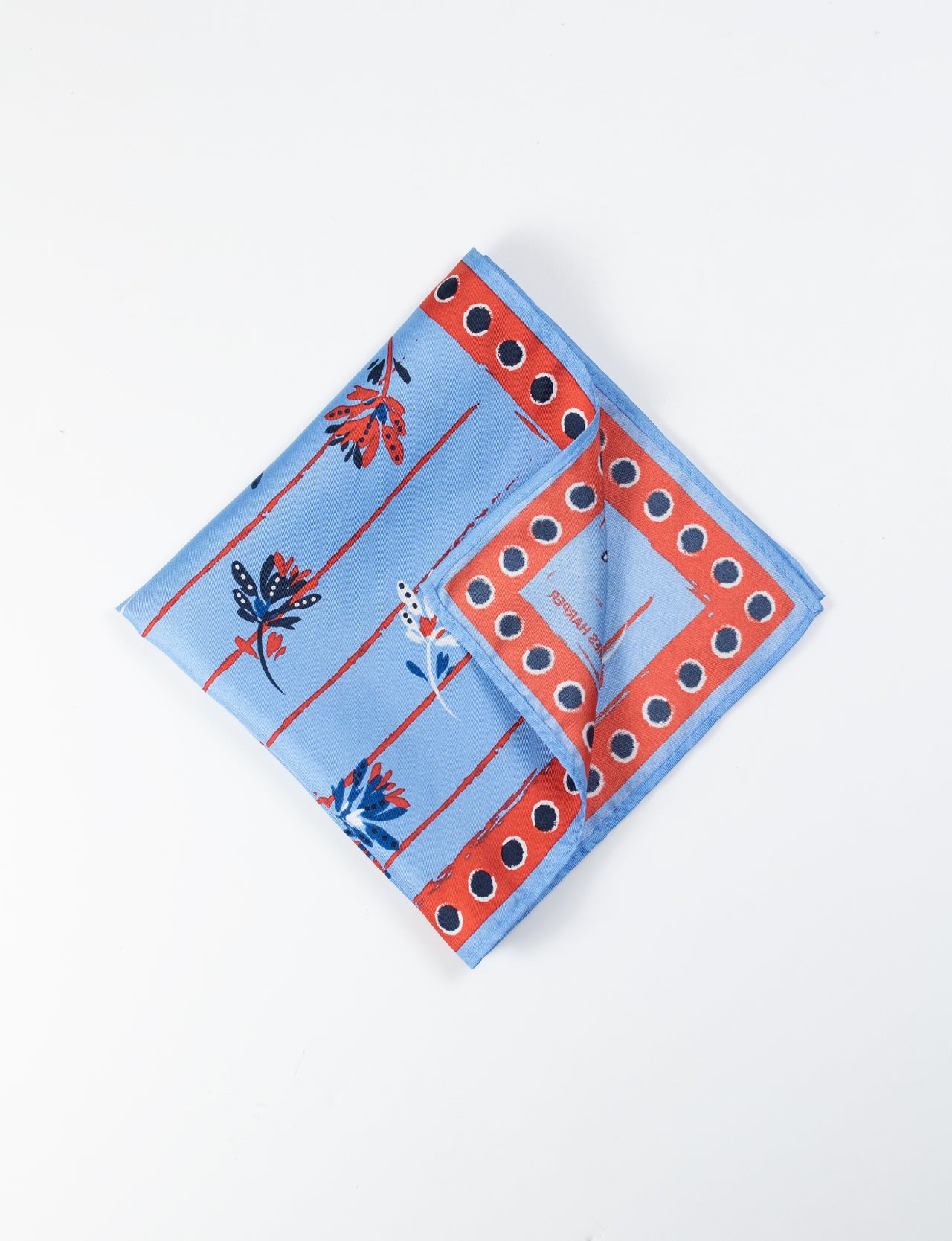 Blue Floriana Print Pocket Square