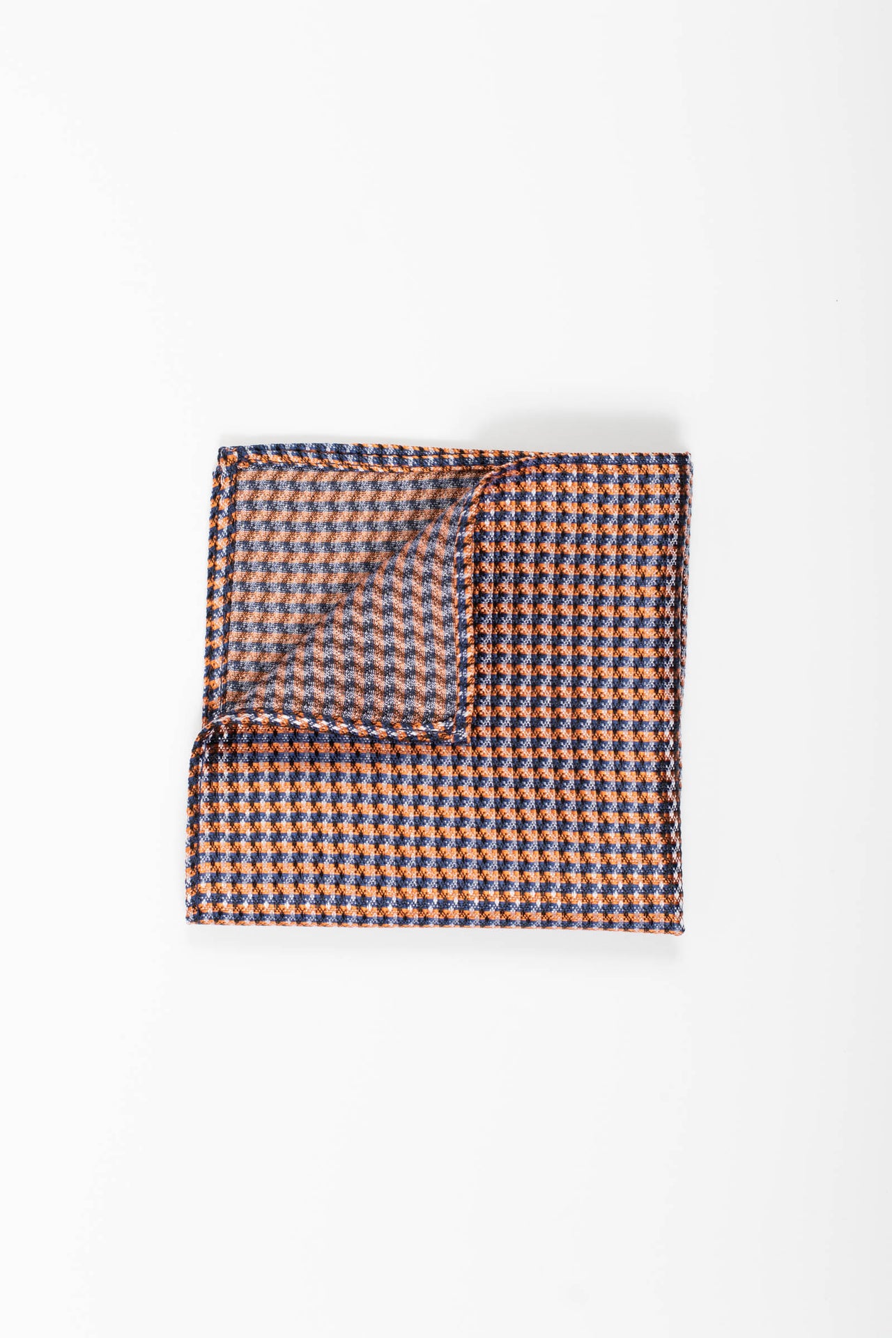 Orange Check Pocket Square