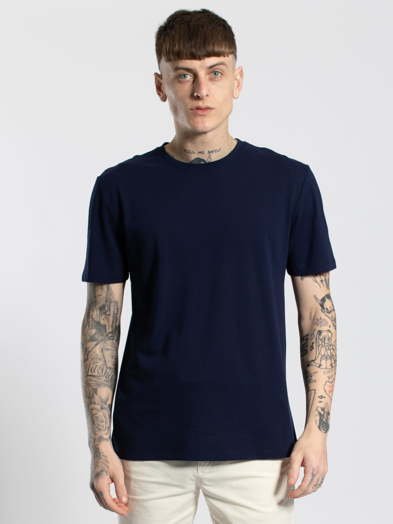 Navy Pique Tee