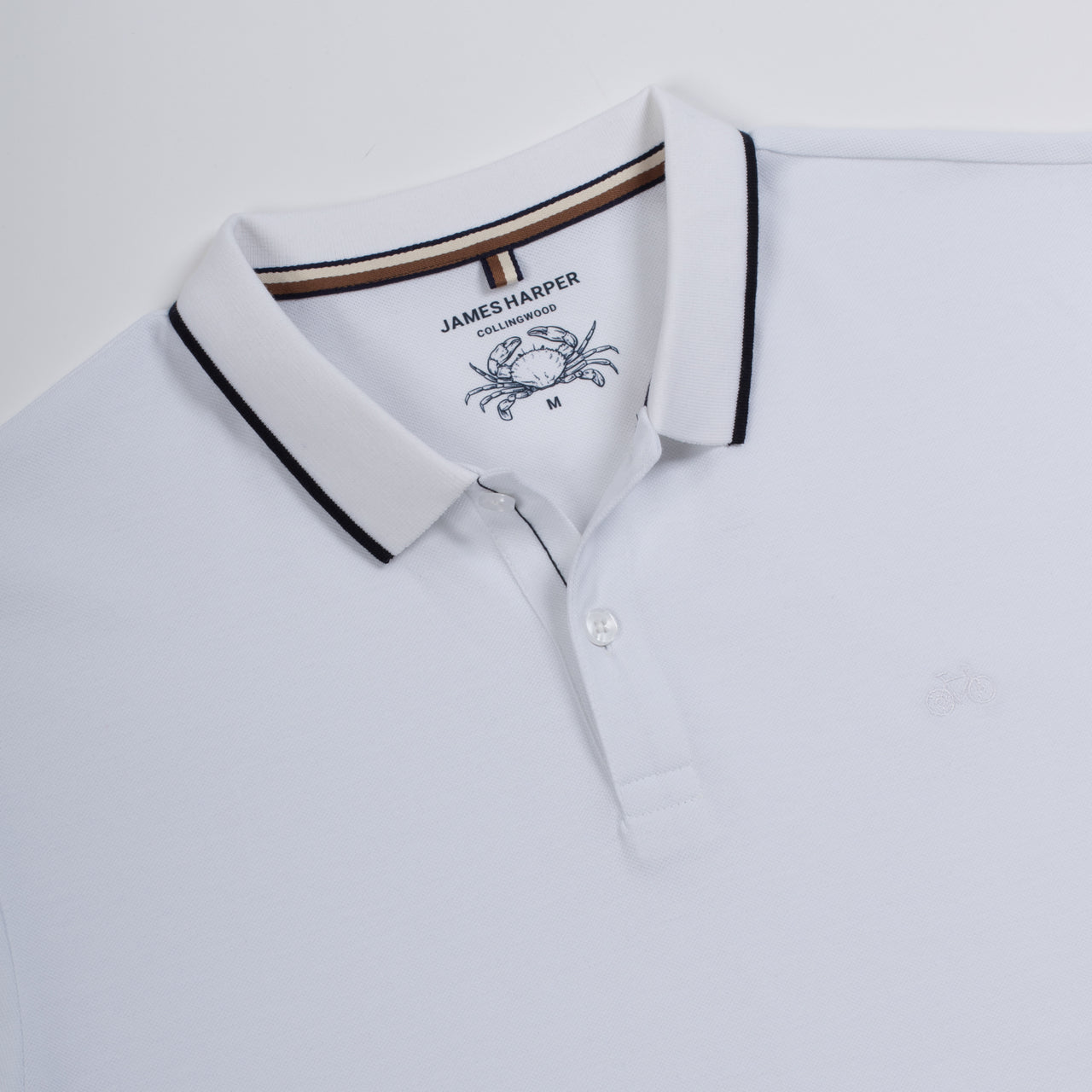 White Cotton Pique Button Polo