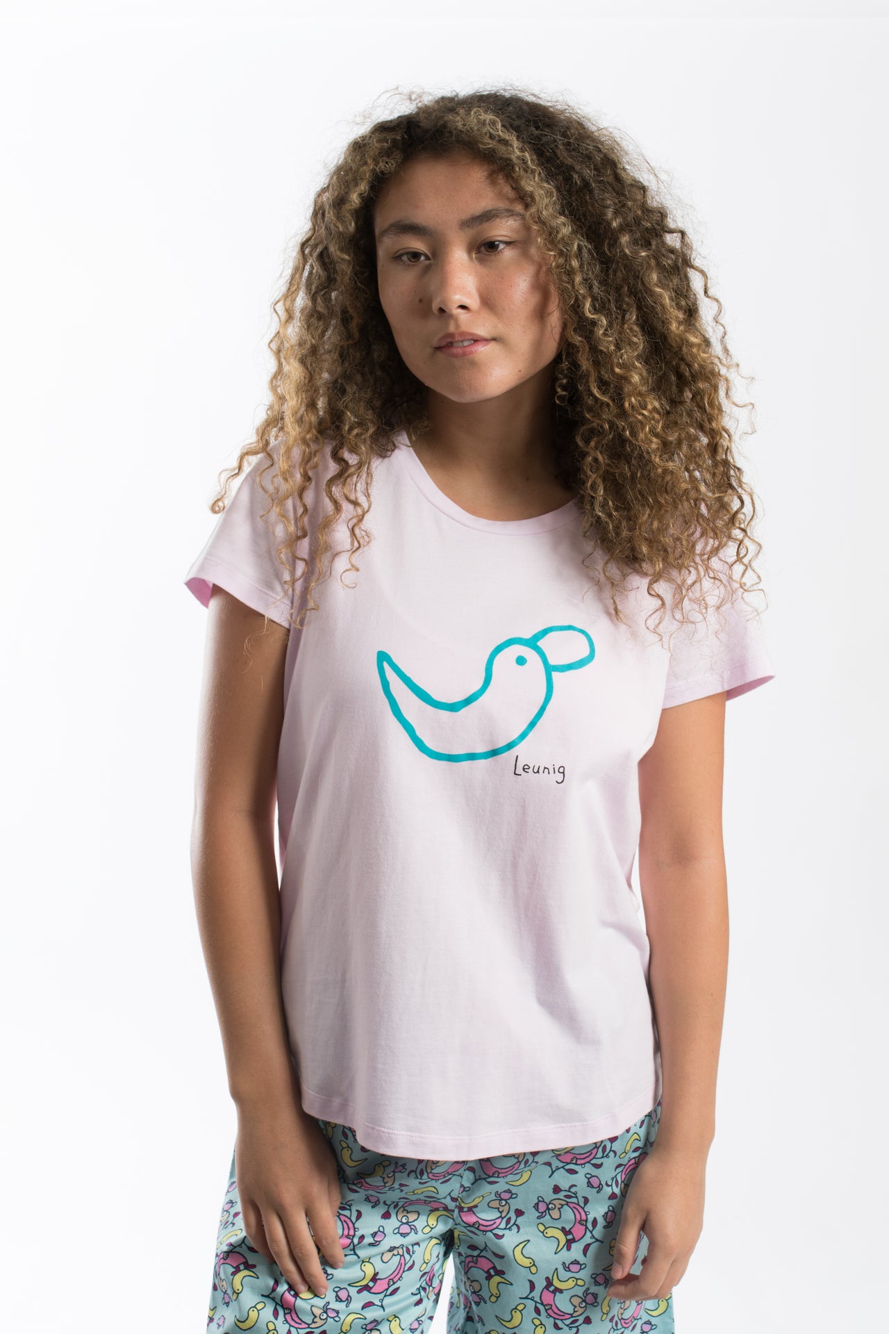 Powder Pink Cotton Tee Shirt - Ladies