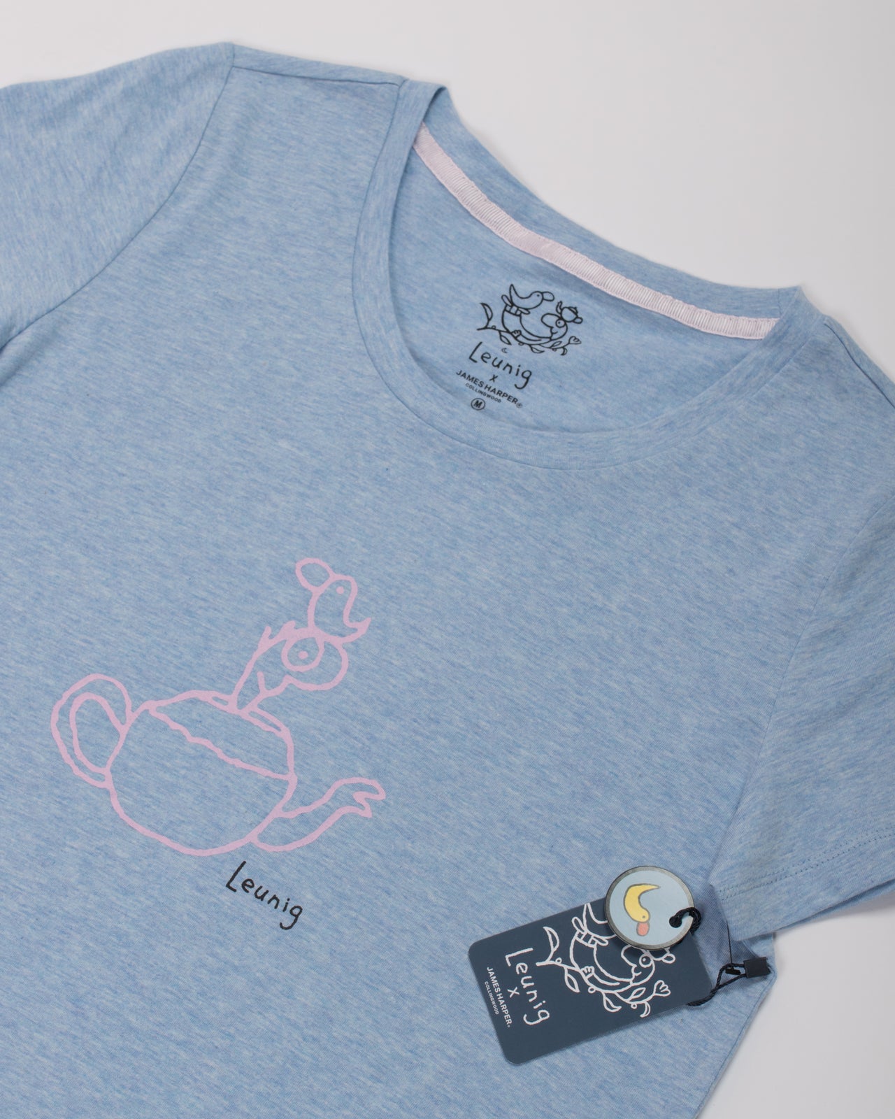 Light Blue Cotton Tee Shirt - Ladies