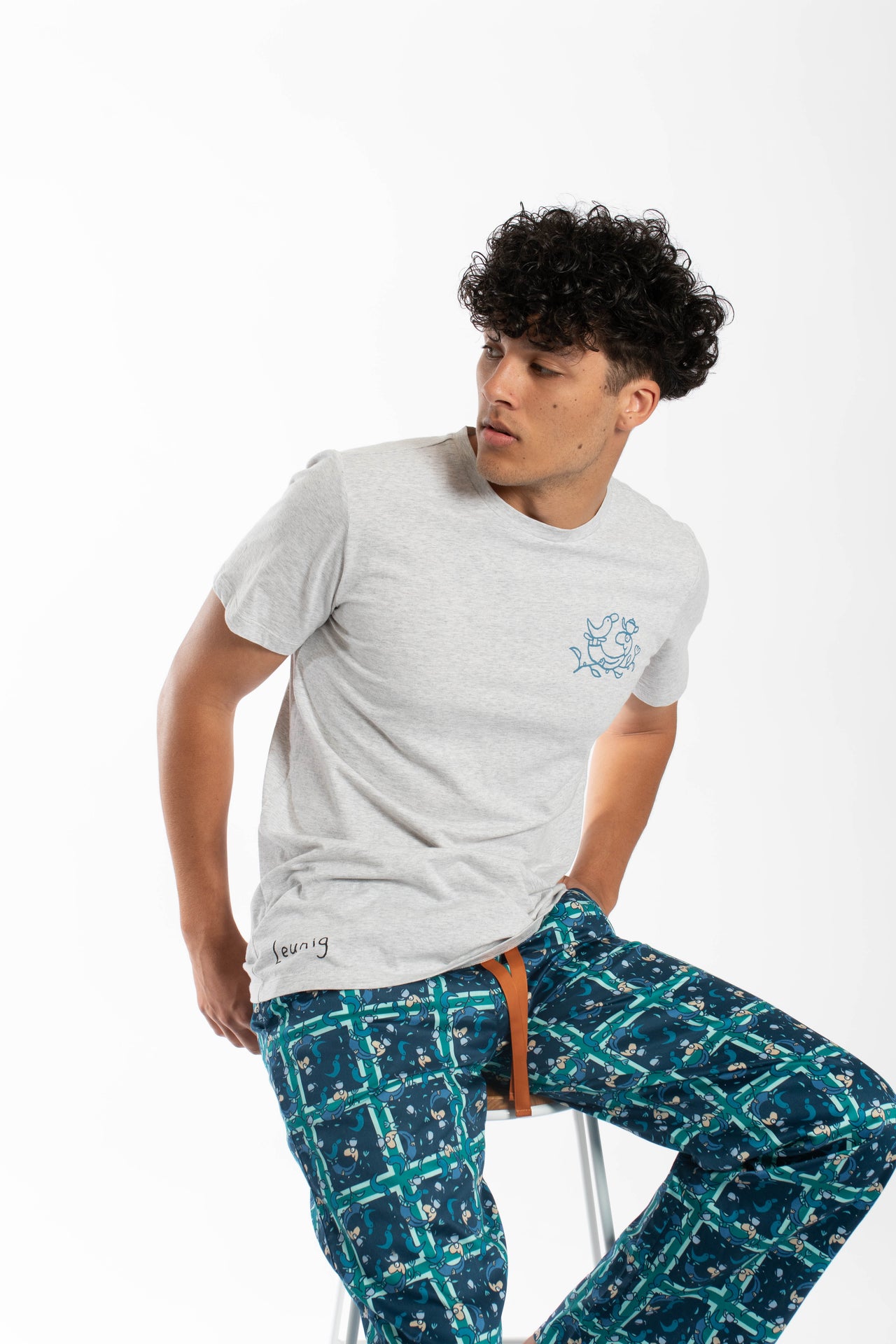 Grey Marle Cotton Tee Shirt - Mens