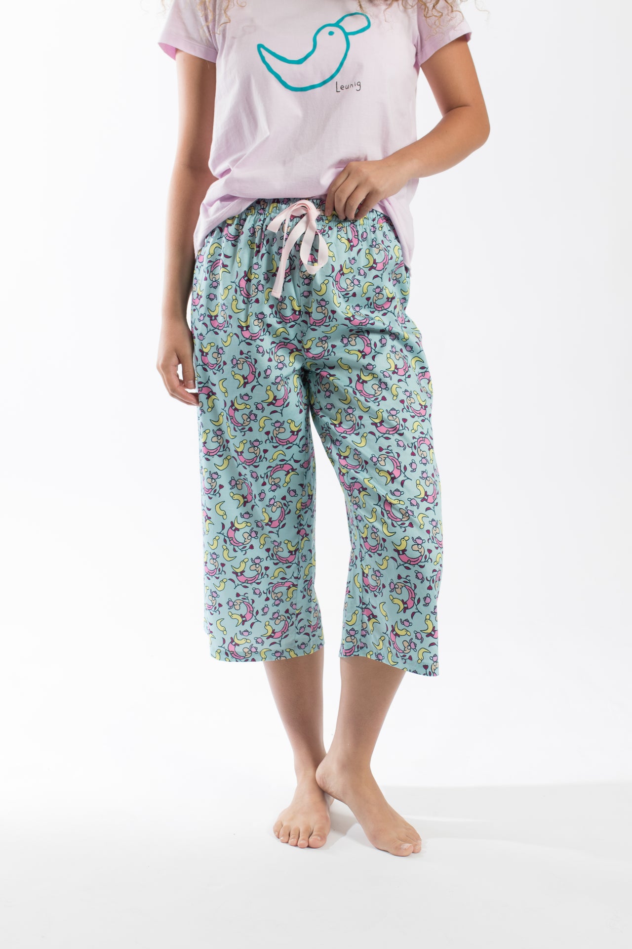 Blue Long Cotton Pant - Ladies