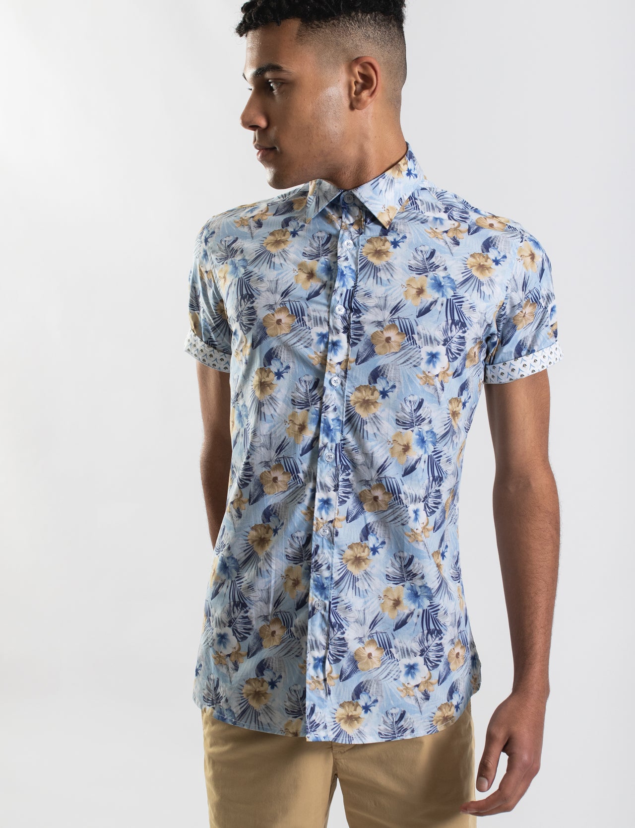 Tropical Floral Print Shirt (Short Sleeve)