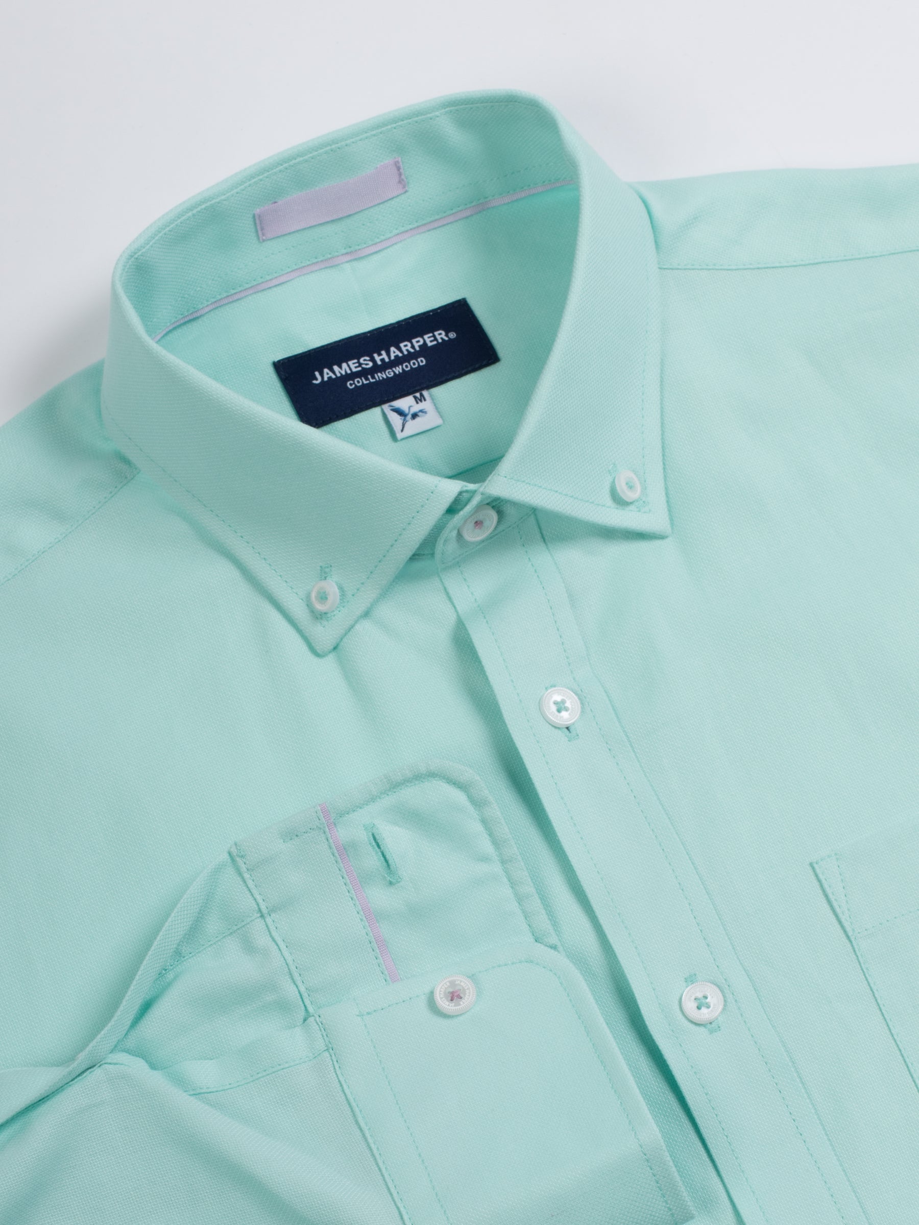 Aqua Long Sleeve Mini Diamond Shirt James Harper Clothing