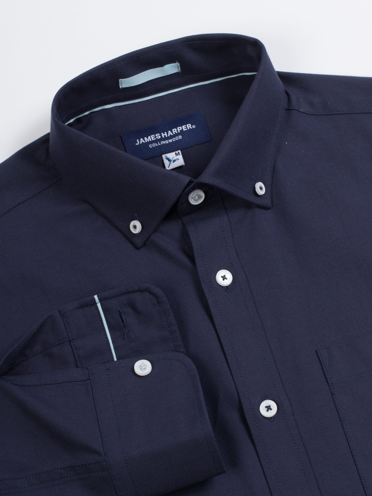 Navy Long Sleeve Mini Diamond Shirt