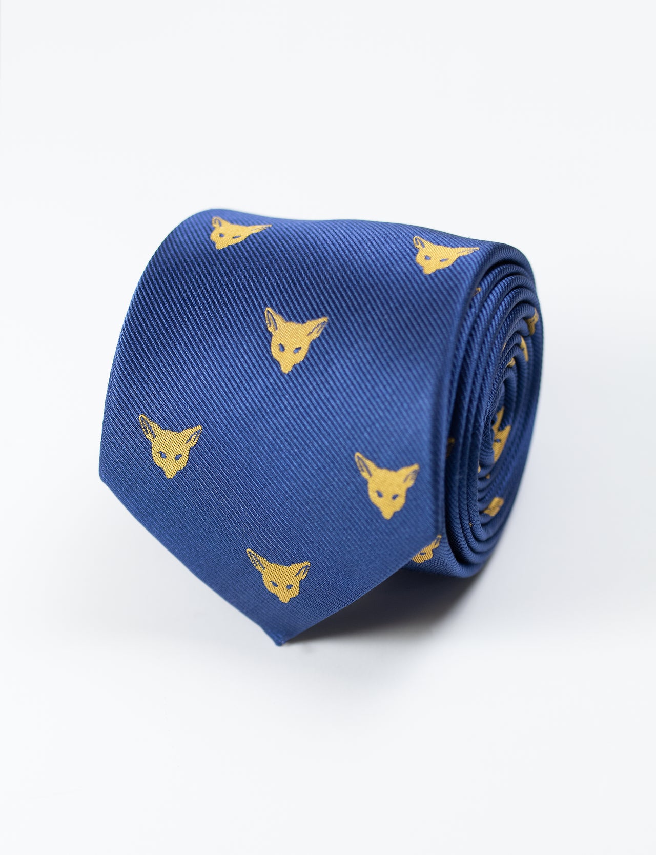 Navy Gold Feline Tie