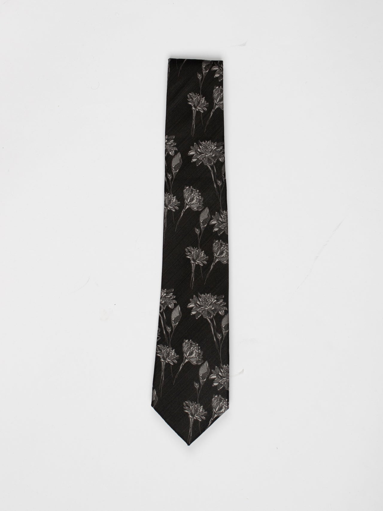 Black Floral Tie