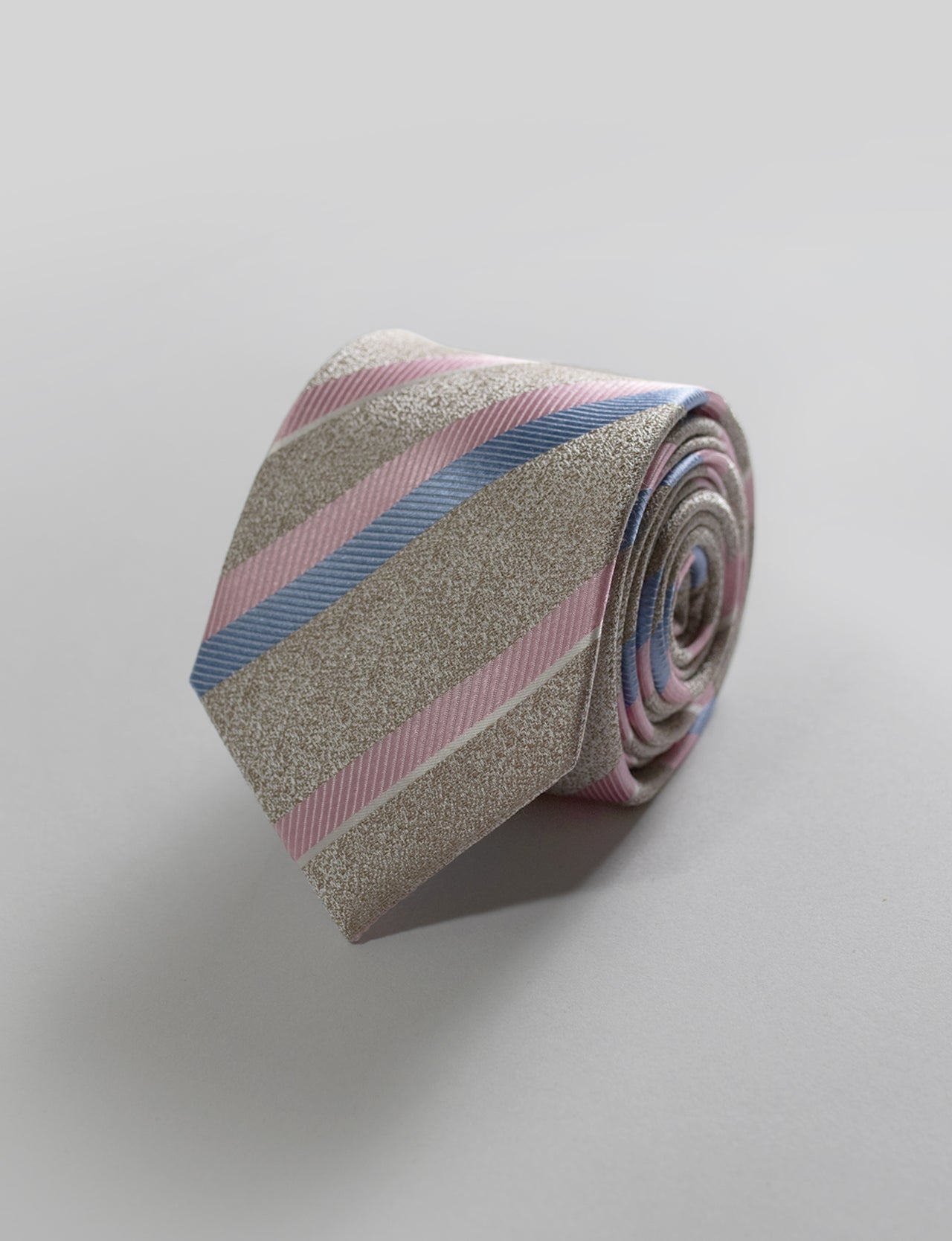 Stripe Tie & Leopard Print Pocket Square Set