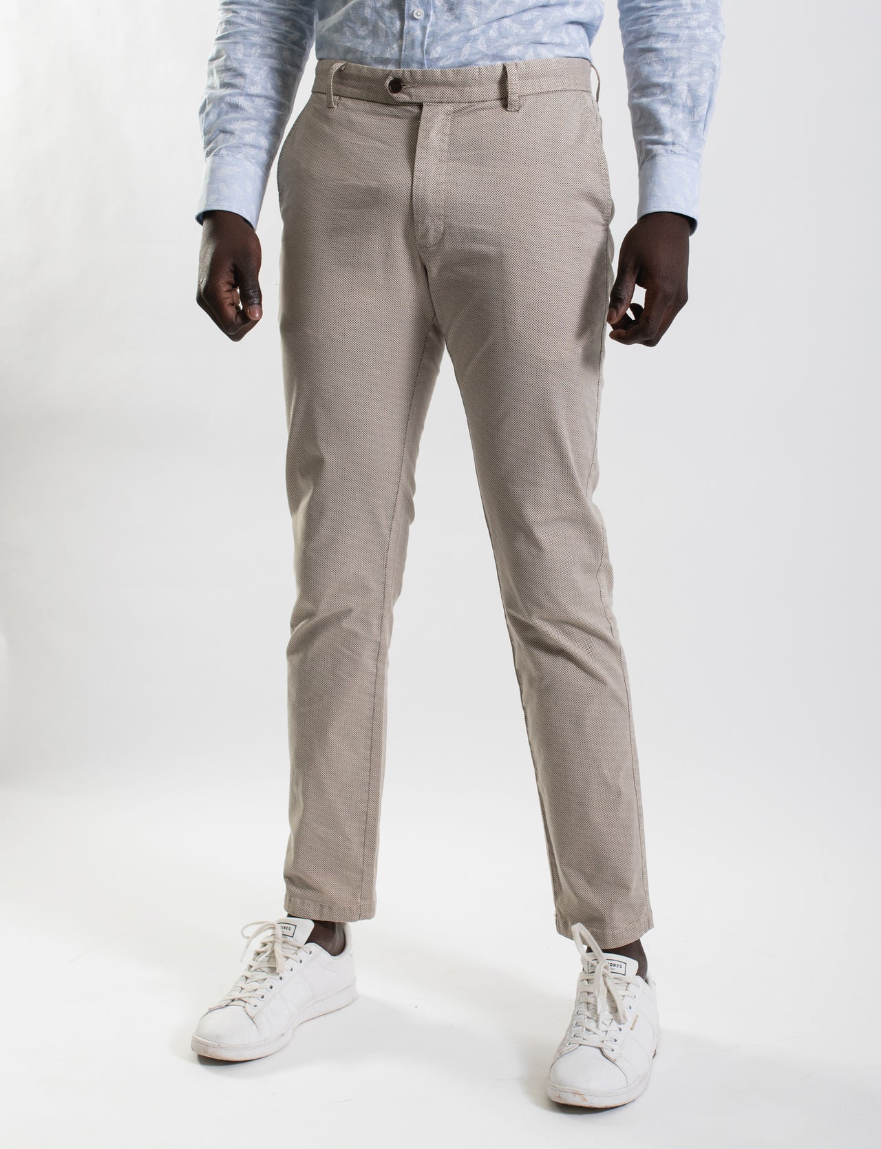 Taupe Printed Chino Pants