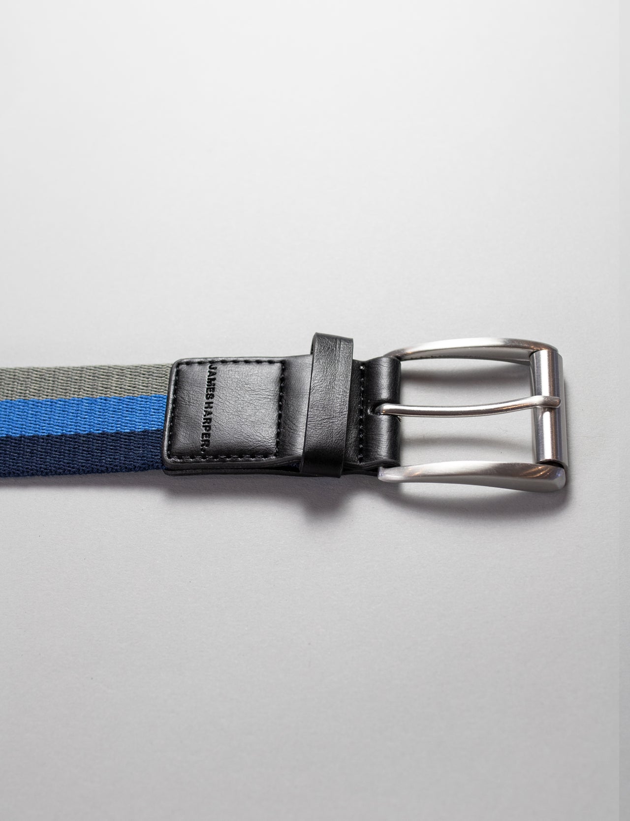 Navy Striped Web Belt