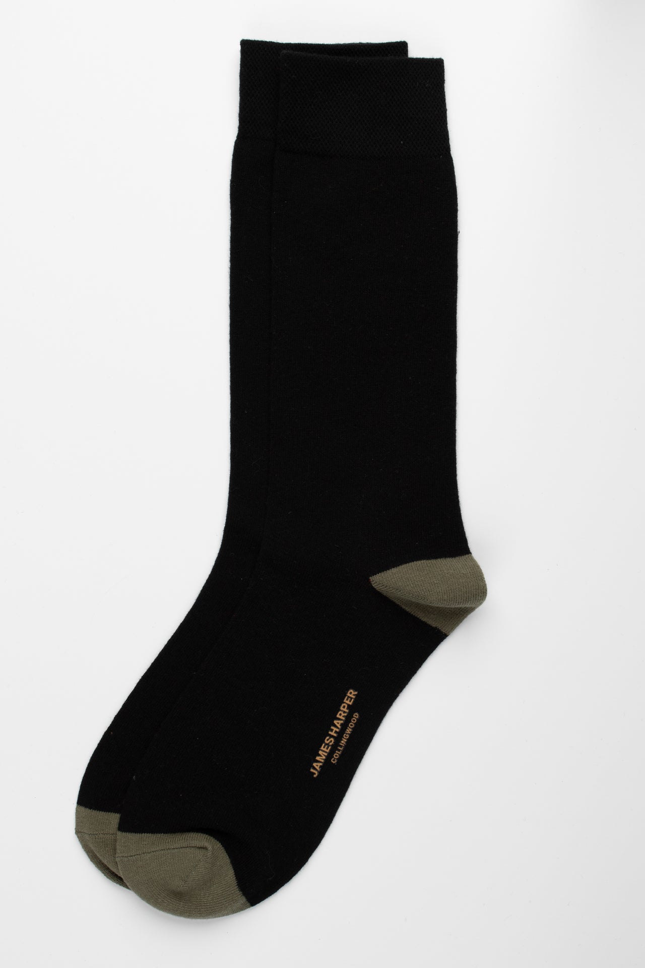 Black/Olive Plain Socks