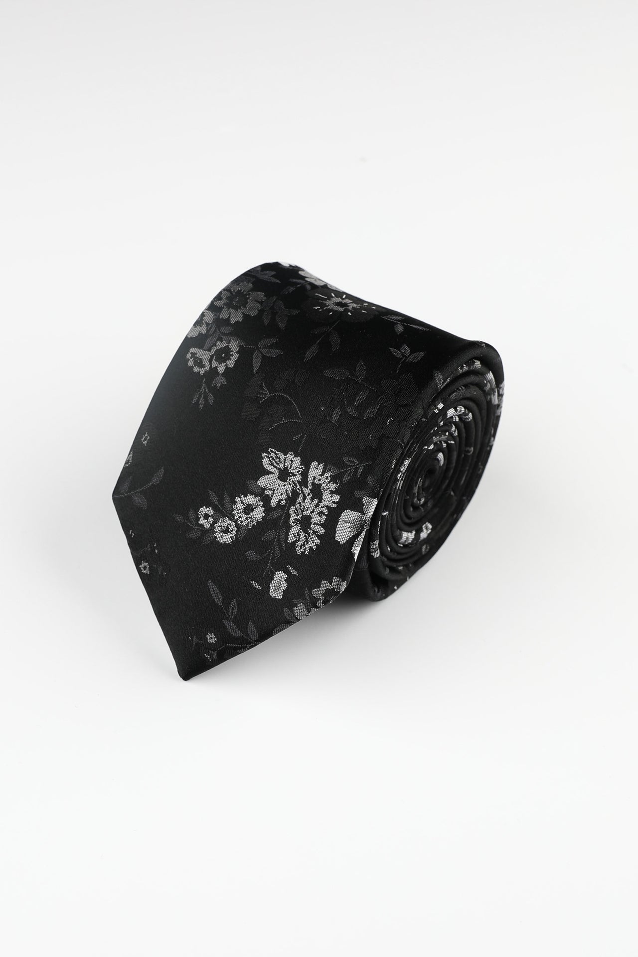 Black Floral Bloom Tie