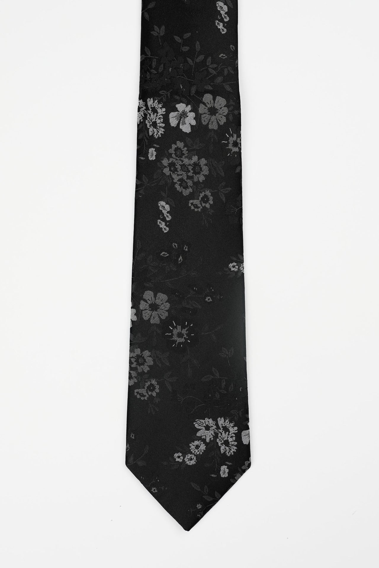 Black Floral Bloom Tie