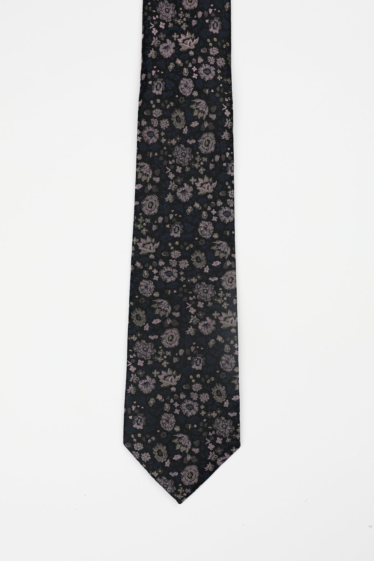Black Vintage Floral Tie