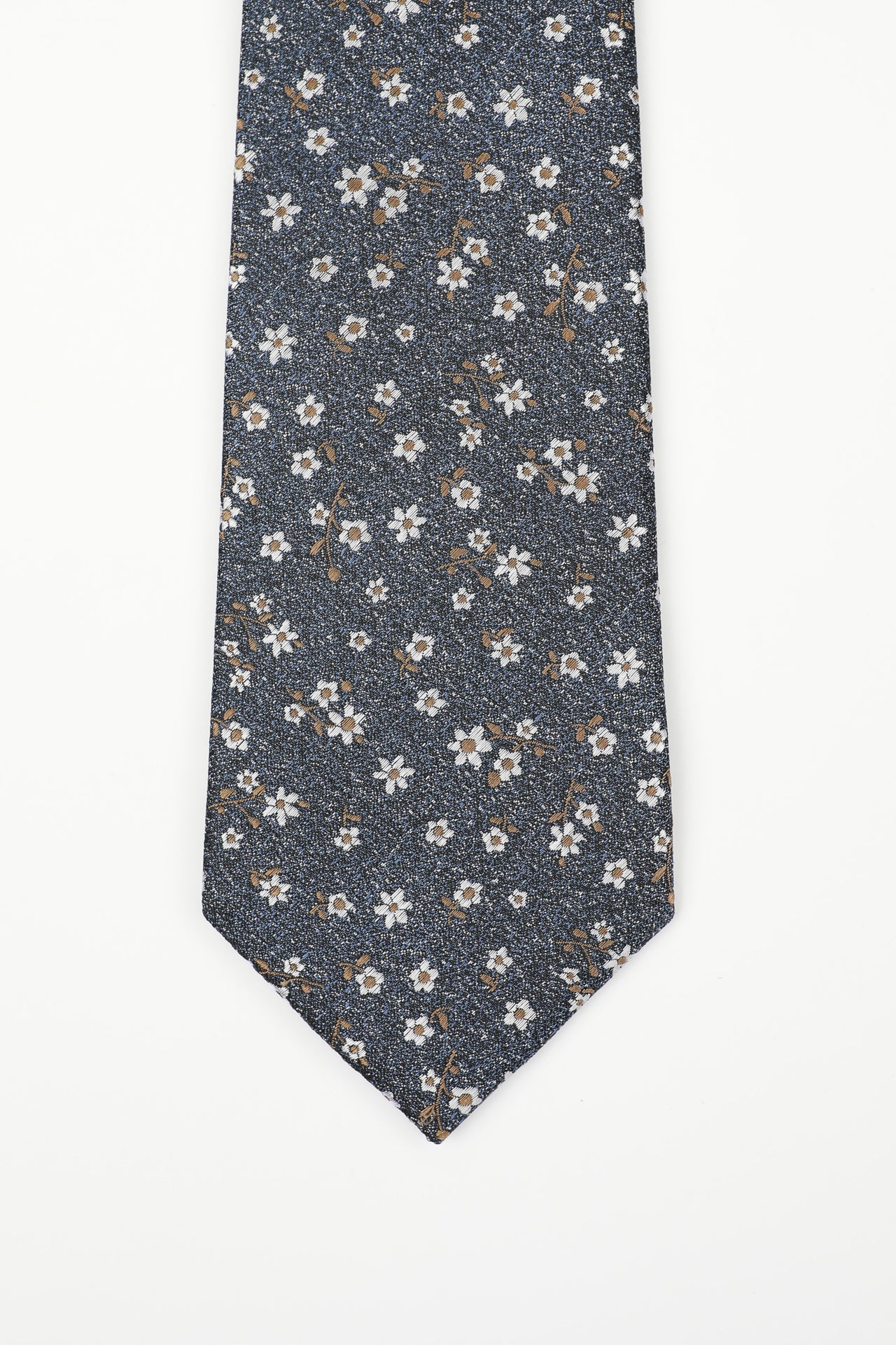 Navy Textured Floral Tie