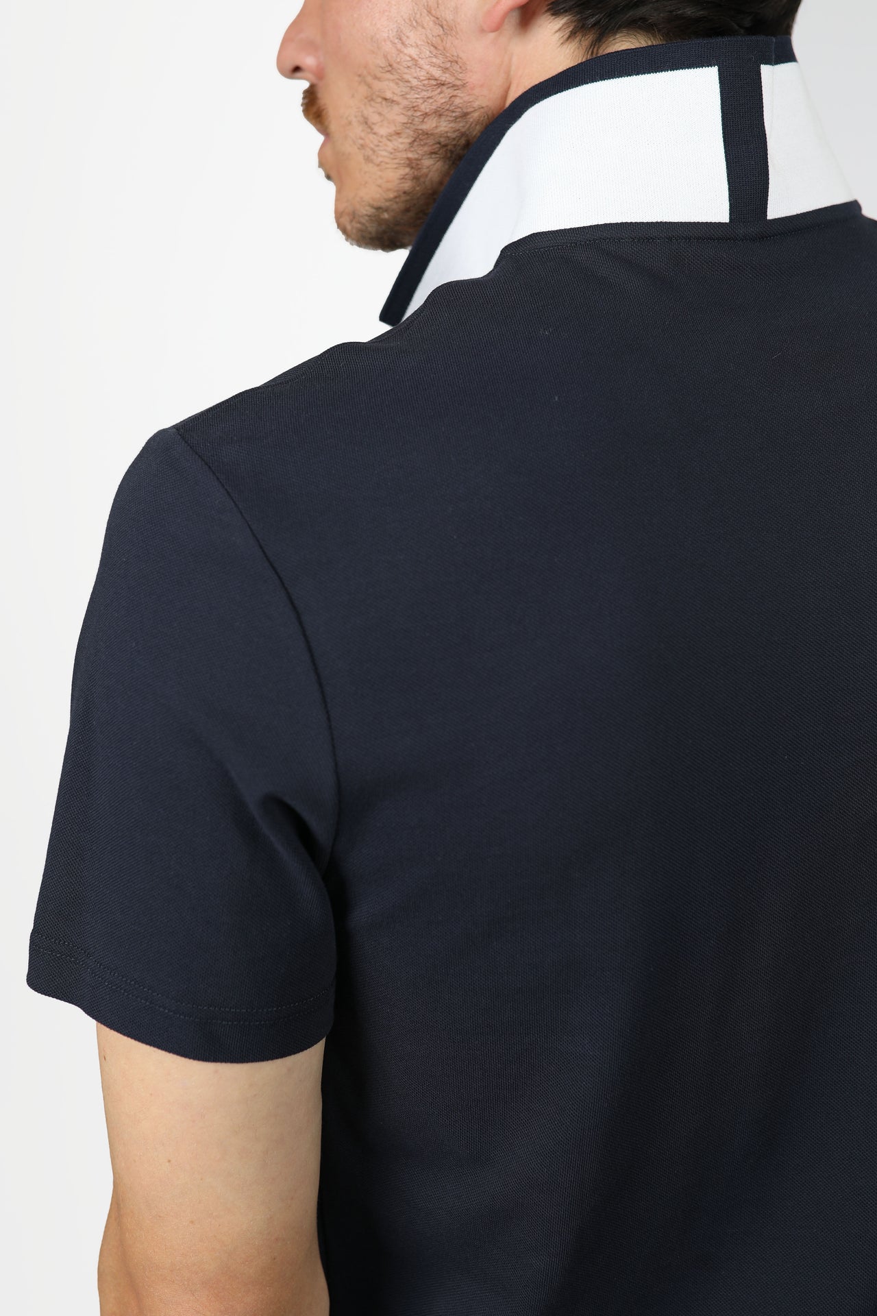 Navy Button Pique Polo