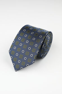  Blue Green Silk Medallion Tie