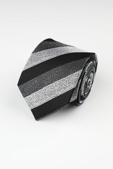  Black Silk Stripe Tie