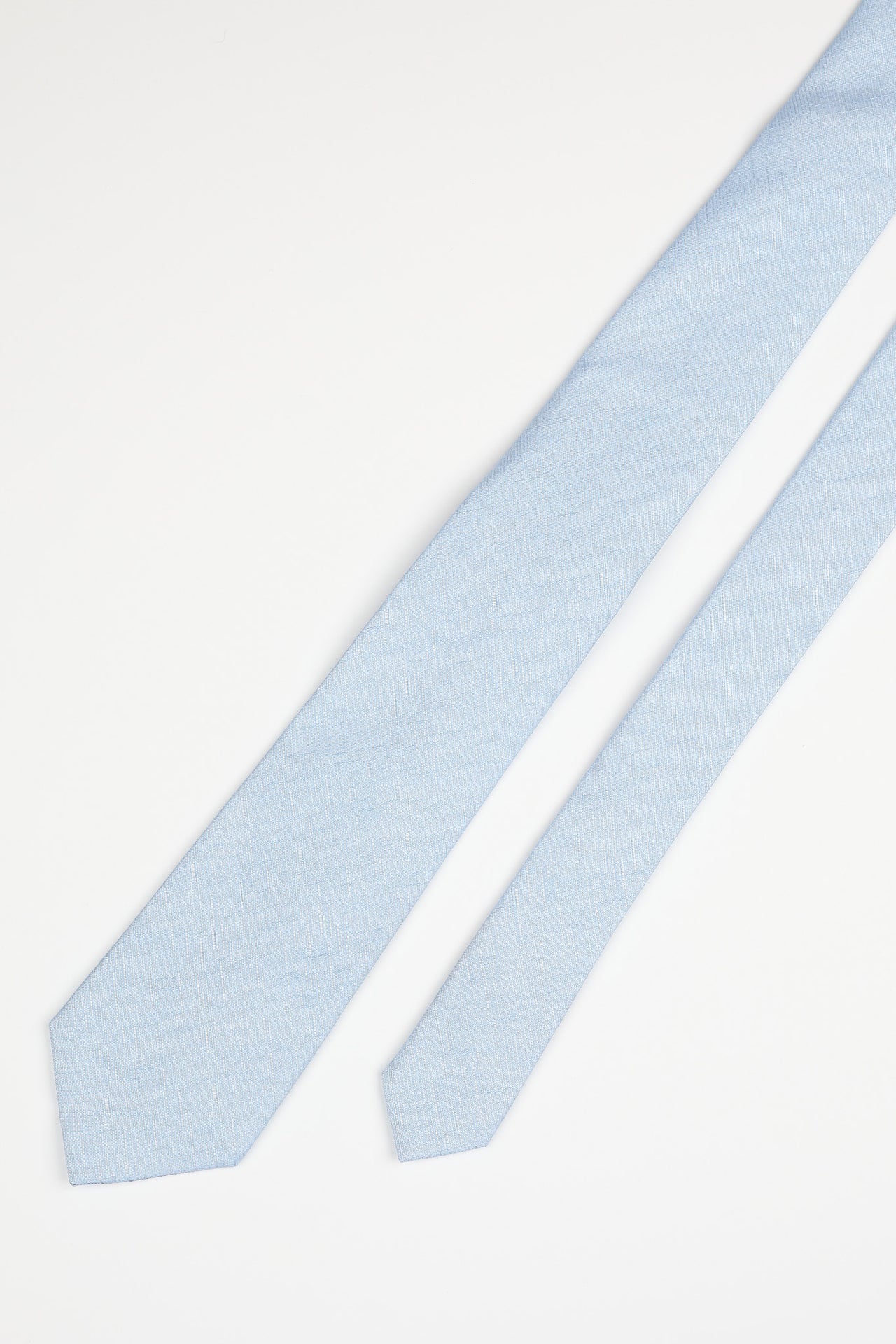 Pastel Blue Silk Linen Texture Tie
