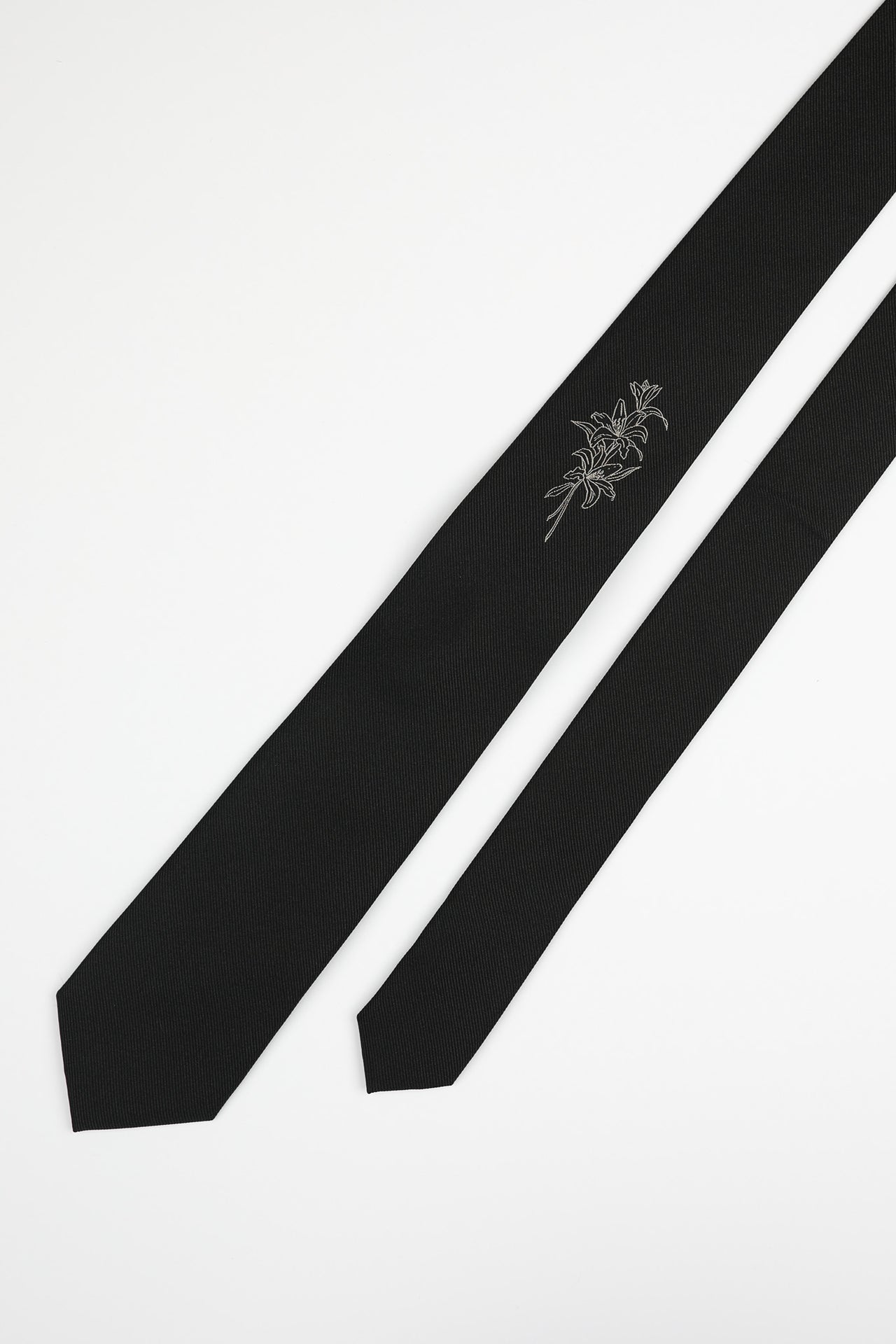 Black Floral Tie