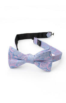 Pink/ Blue Paisley Bow Tie