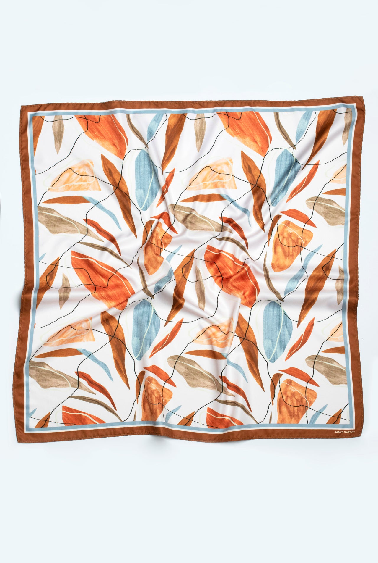 Tobacco Floating Leaves Print Bandana