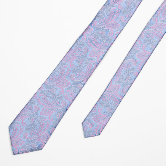 Blue/ Pink Paisley Tie