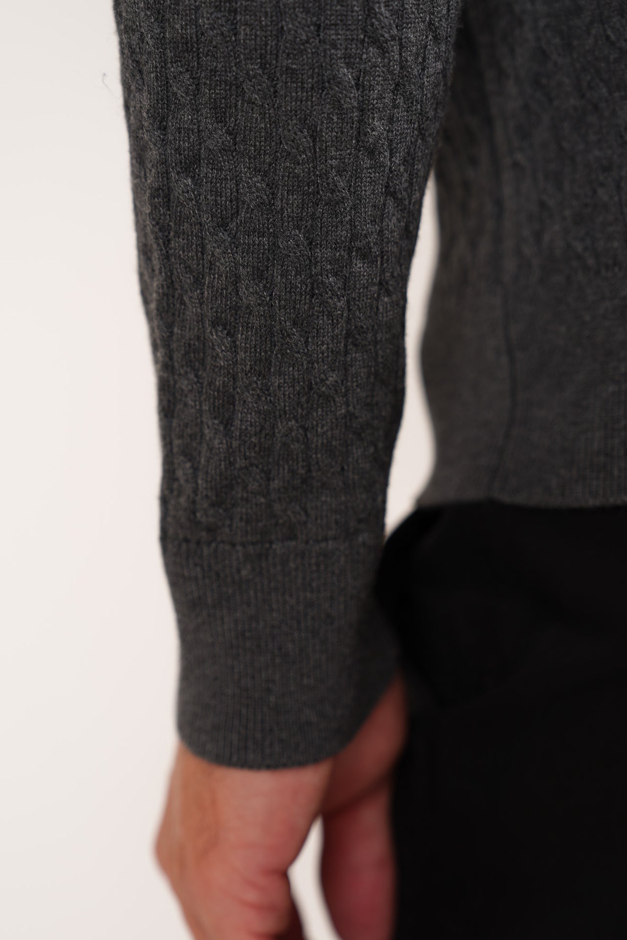 Slate Fine Cable Knit