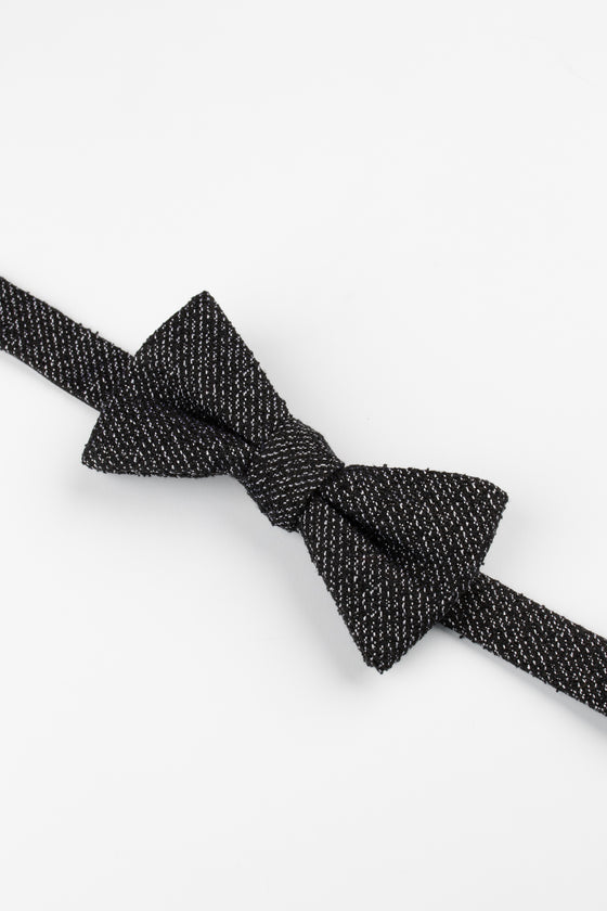 Black Boucle Bow Tie