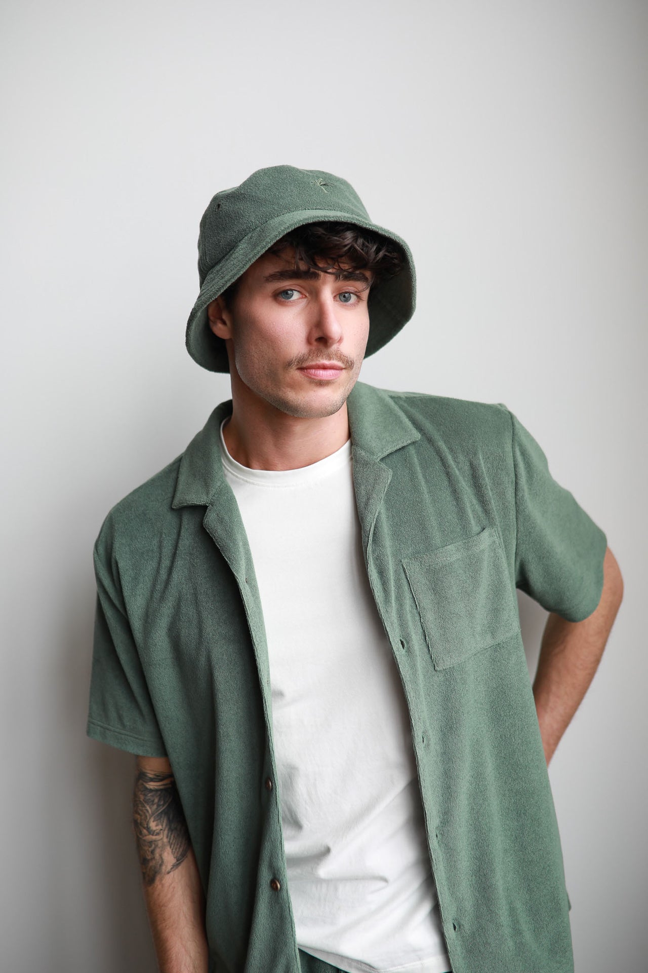 Green Towelling Bucket Hat