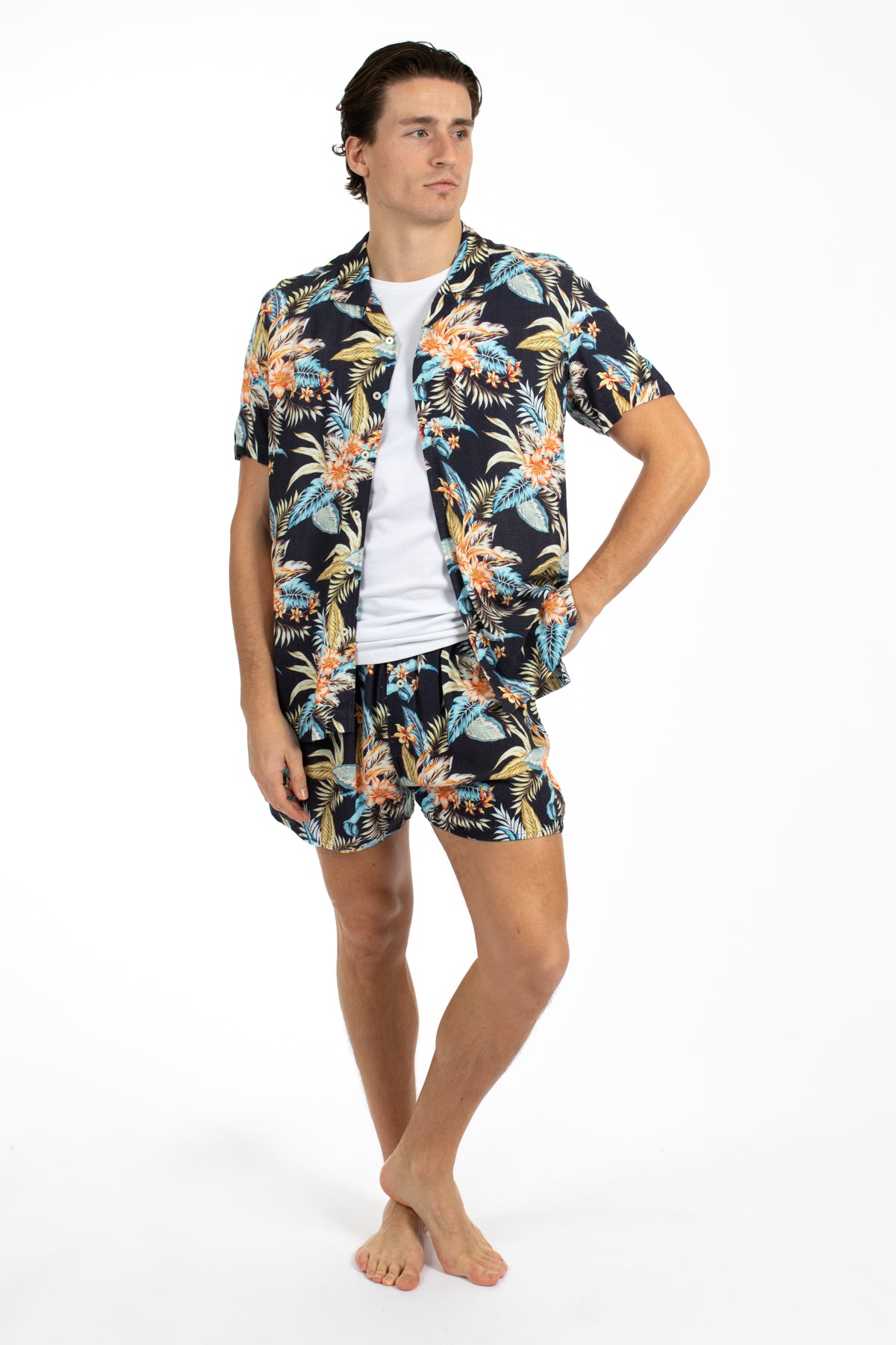 Navy Aloha Boxer Short