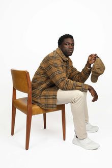  Brown Check Padded Coat