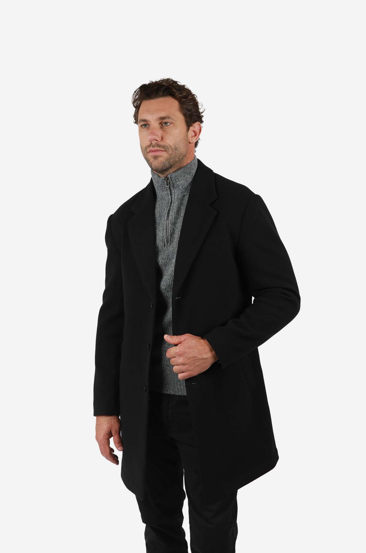 Black Single Breasted Coat