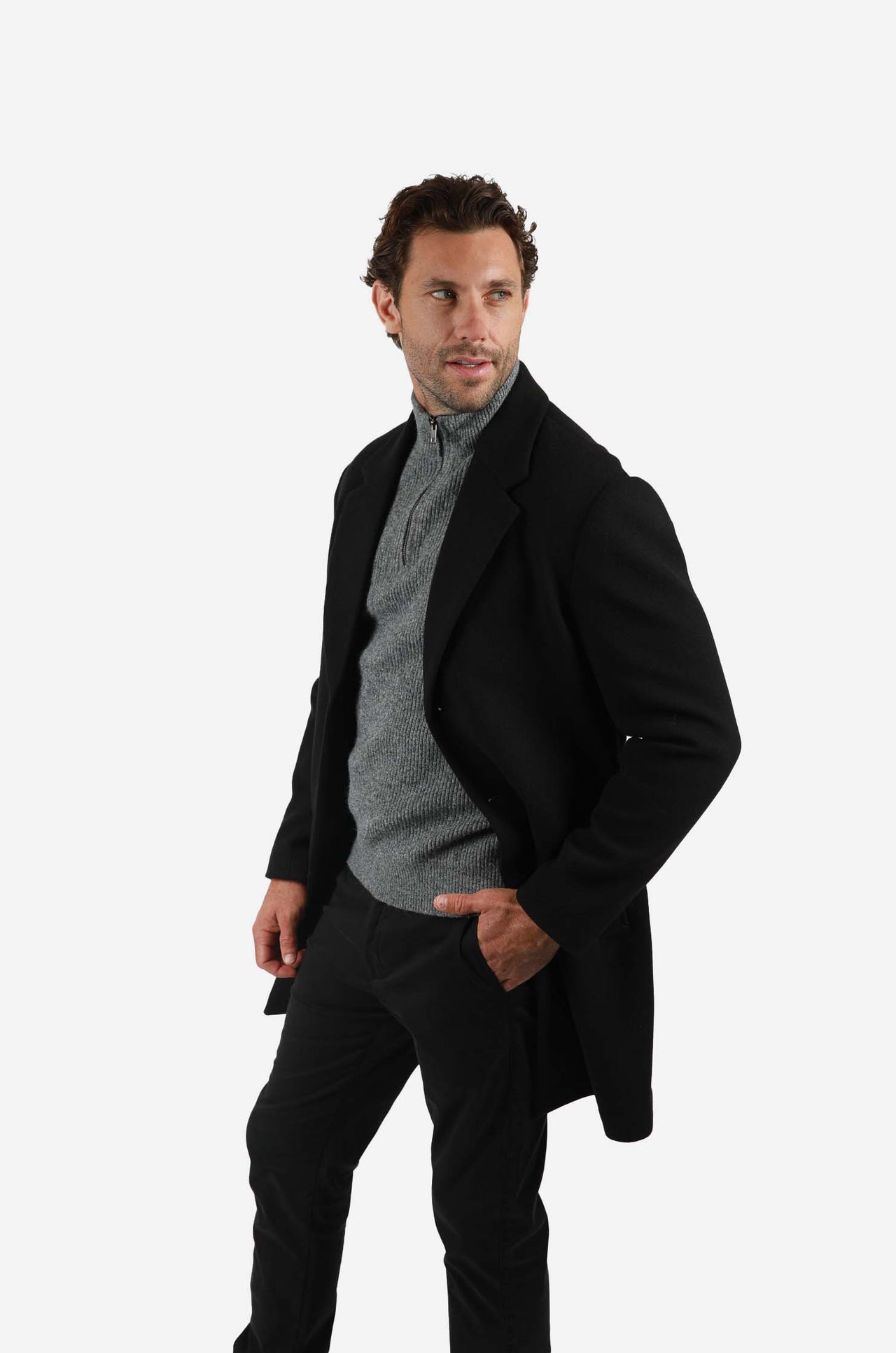 Black Single Breasted Coat