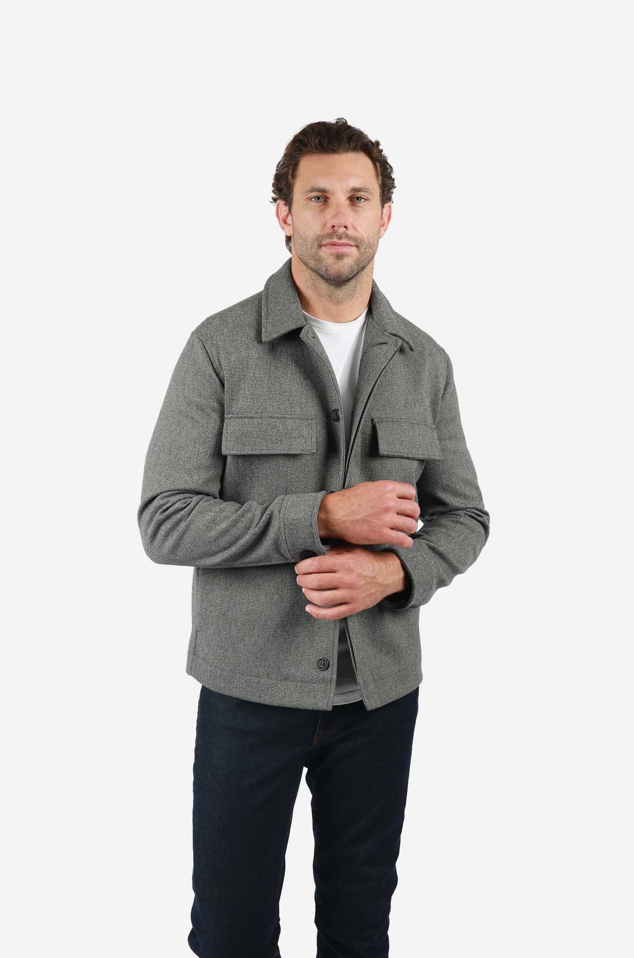 Black Mini Check Short Jacket